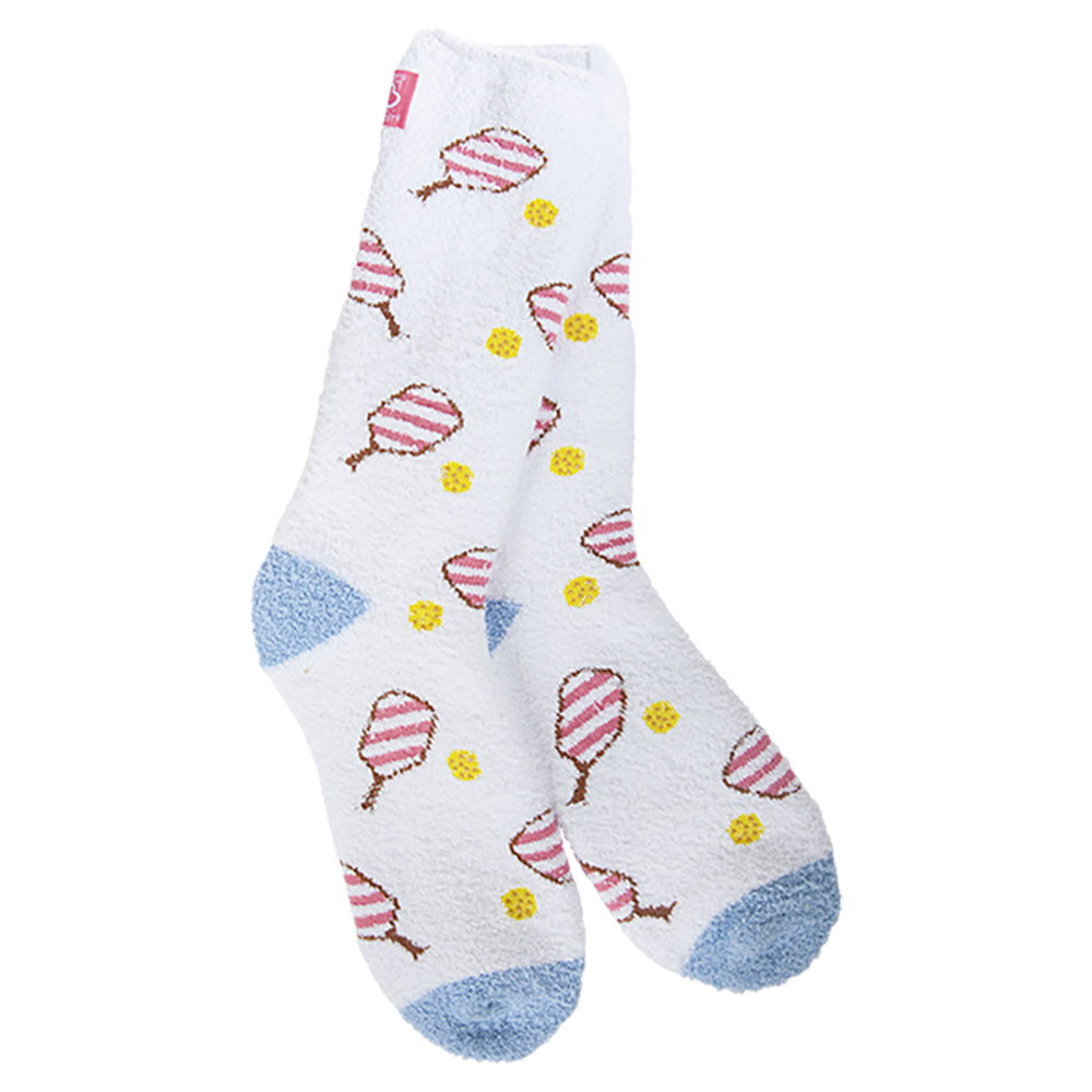 Pickleball Pink Cozy Crew Socks