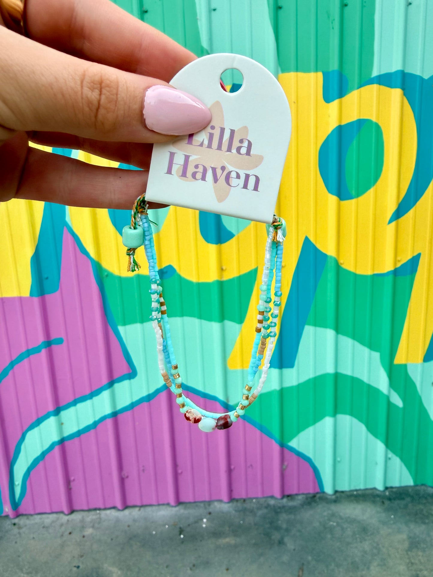 Trendy Bracelet Stack- Seafoam