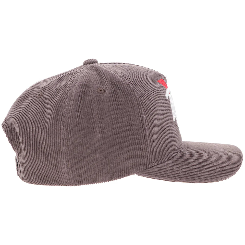 Hooey PBR Snapback Hat - Grey Corduroy