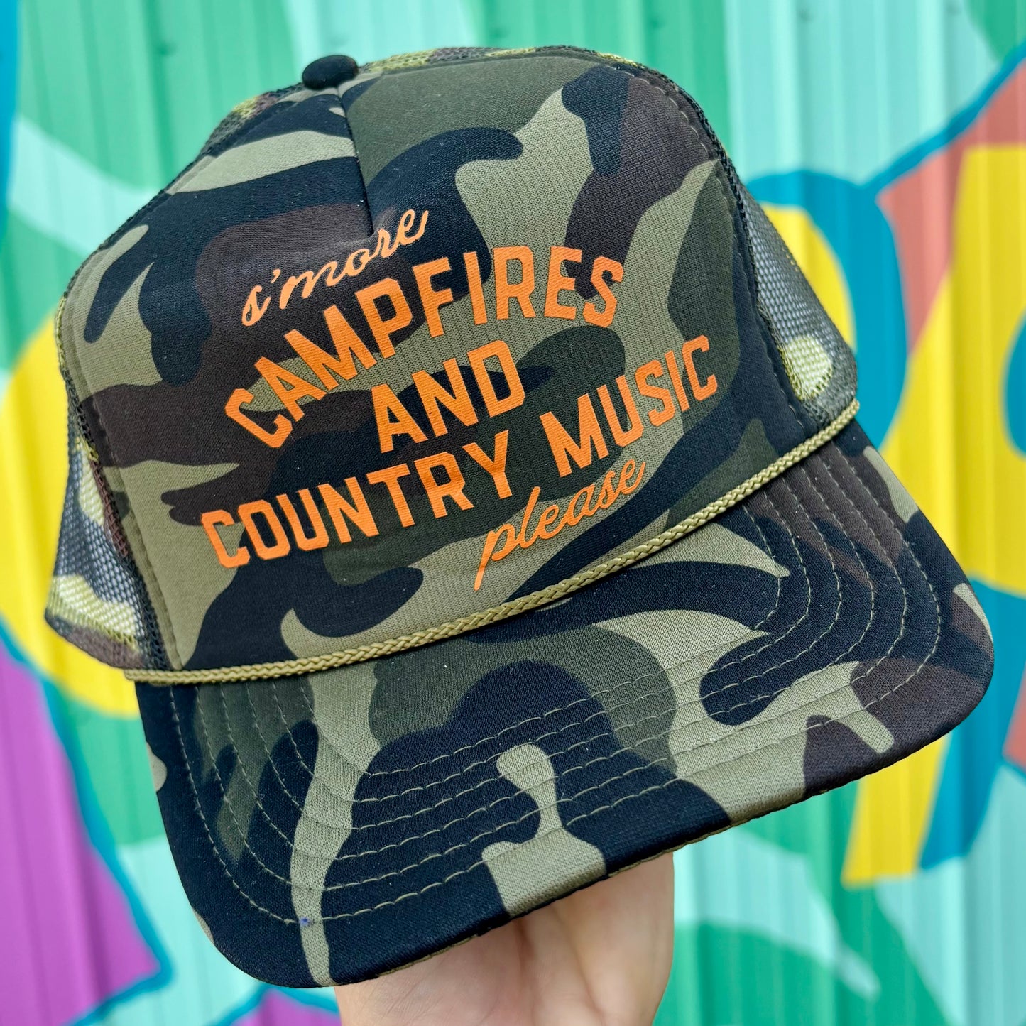 S’more Campfires & Country Music Please Trucker Hat