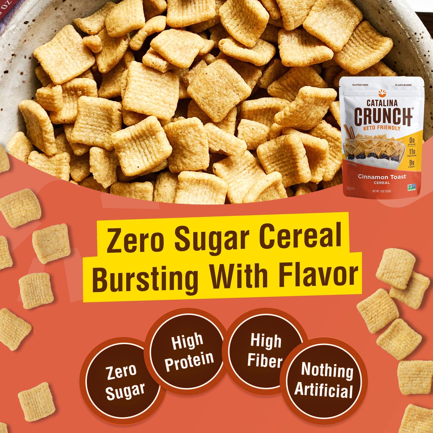 Catalina Crunch Cinnamon Toast Keto, Sugar Free Cereal 9oz