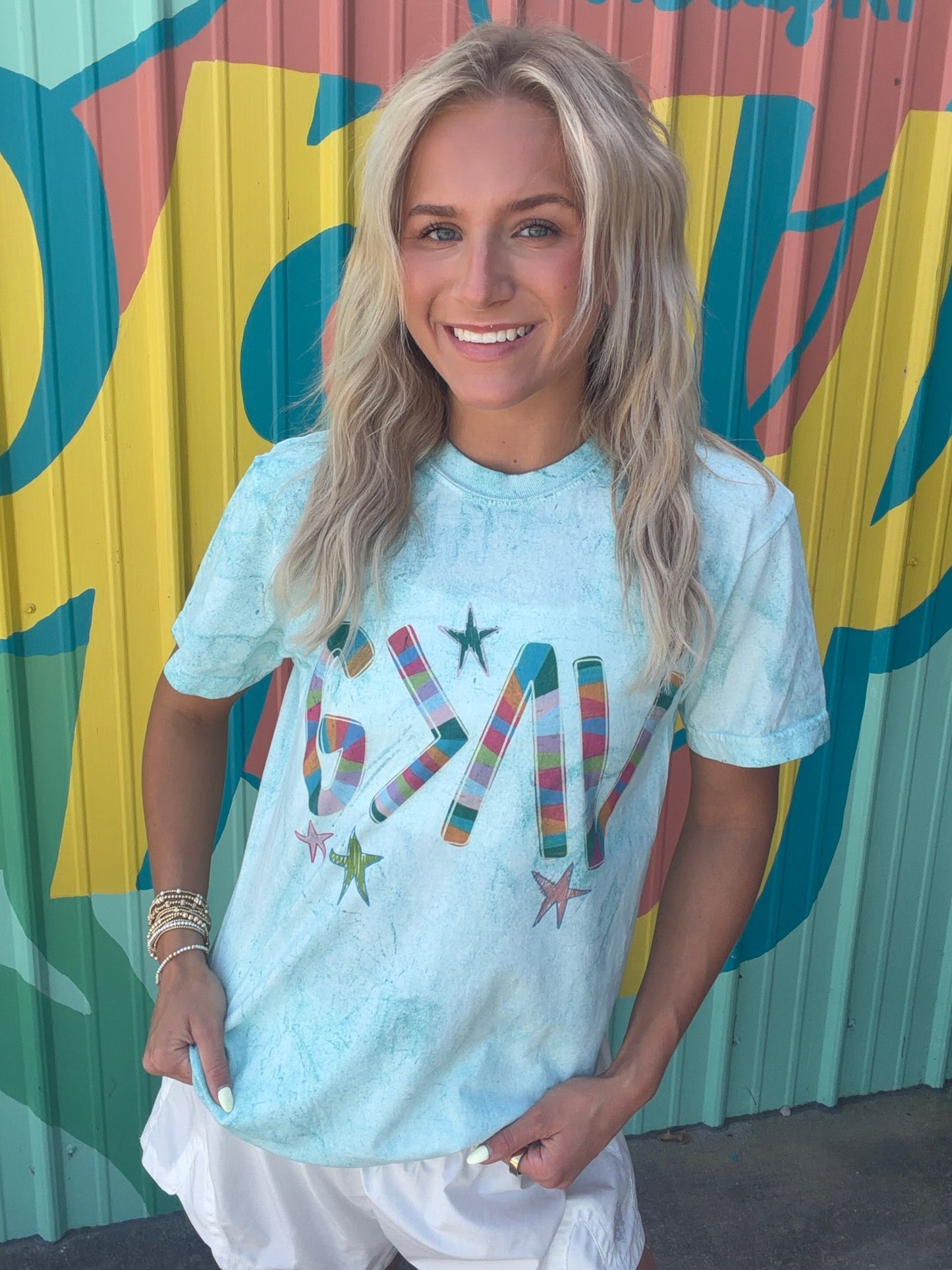 God is Greater Neon Acid Wash Comfort Colors Tee