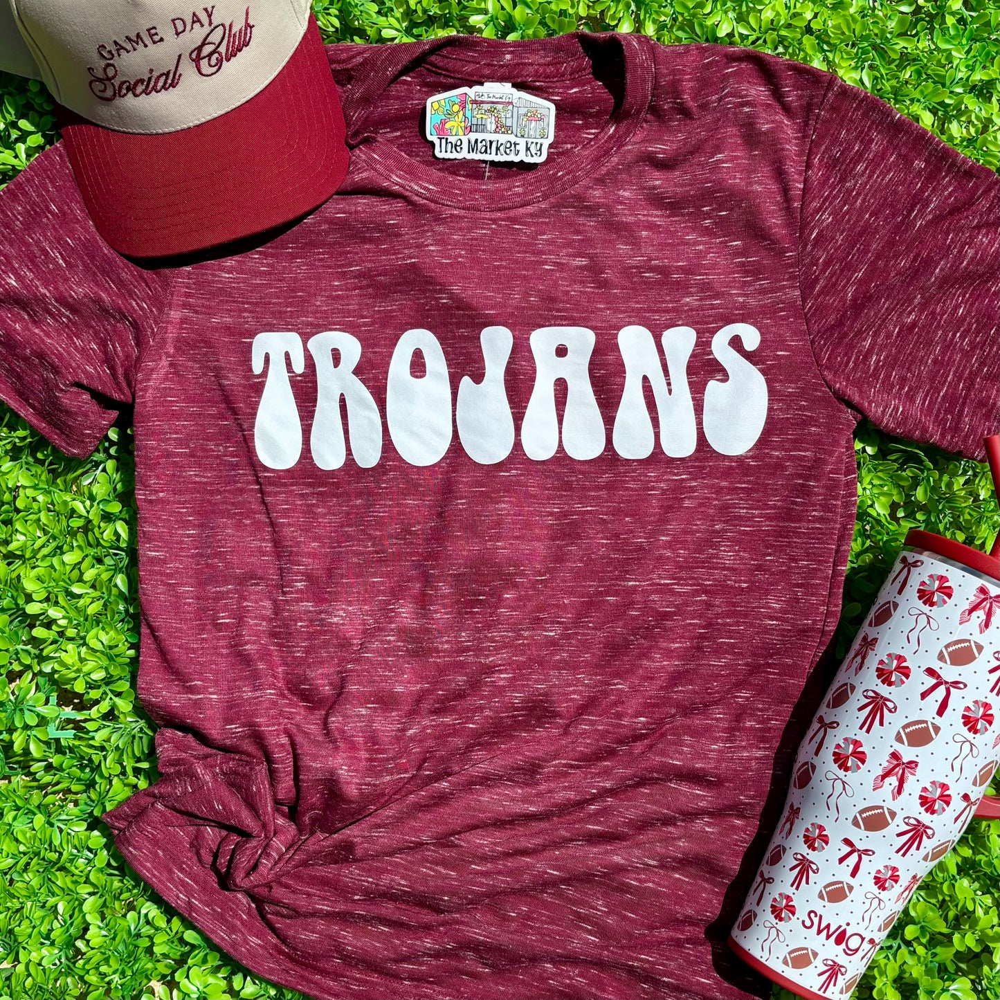 Groovy Trojans Marble Tee