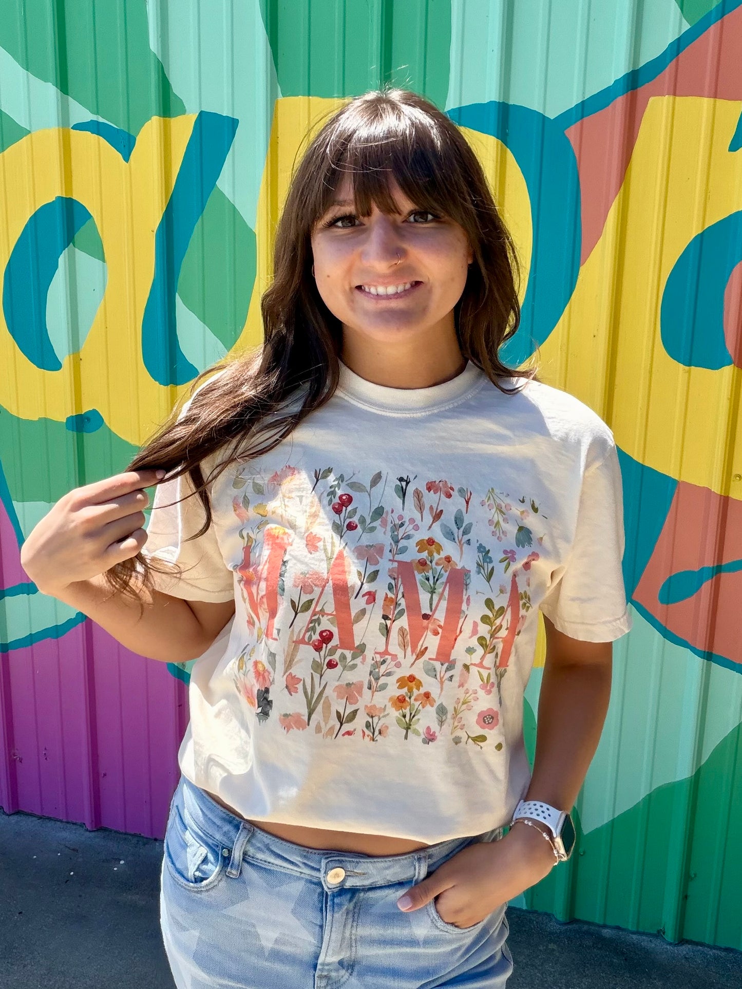 Mama Floral Comfort Colors Tee