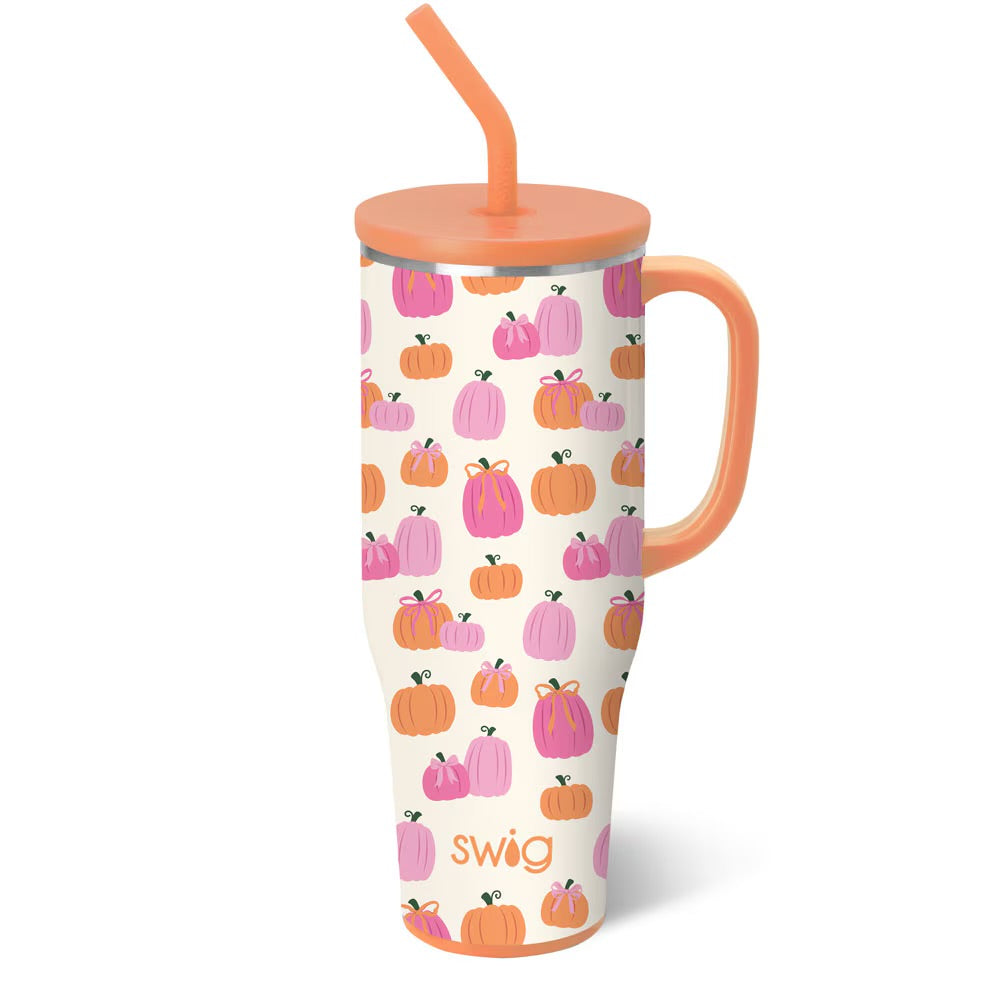 Swig 40 Oz Pumpkins and Bows Mega Mug