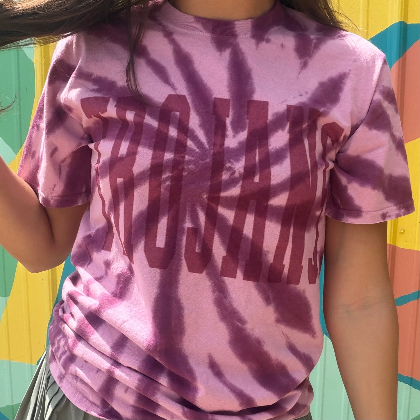 Trojans Tie-Dye Tee - Maroon