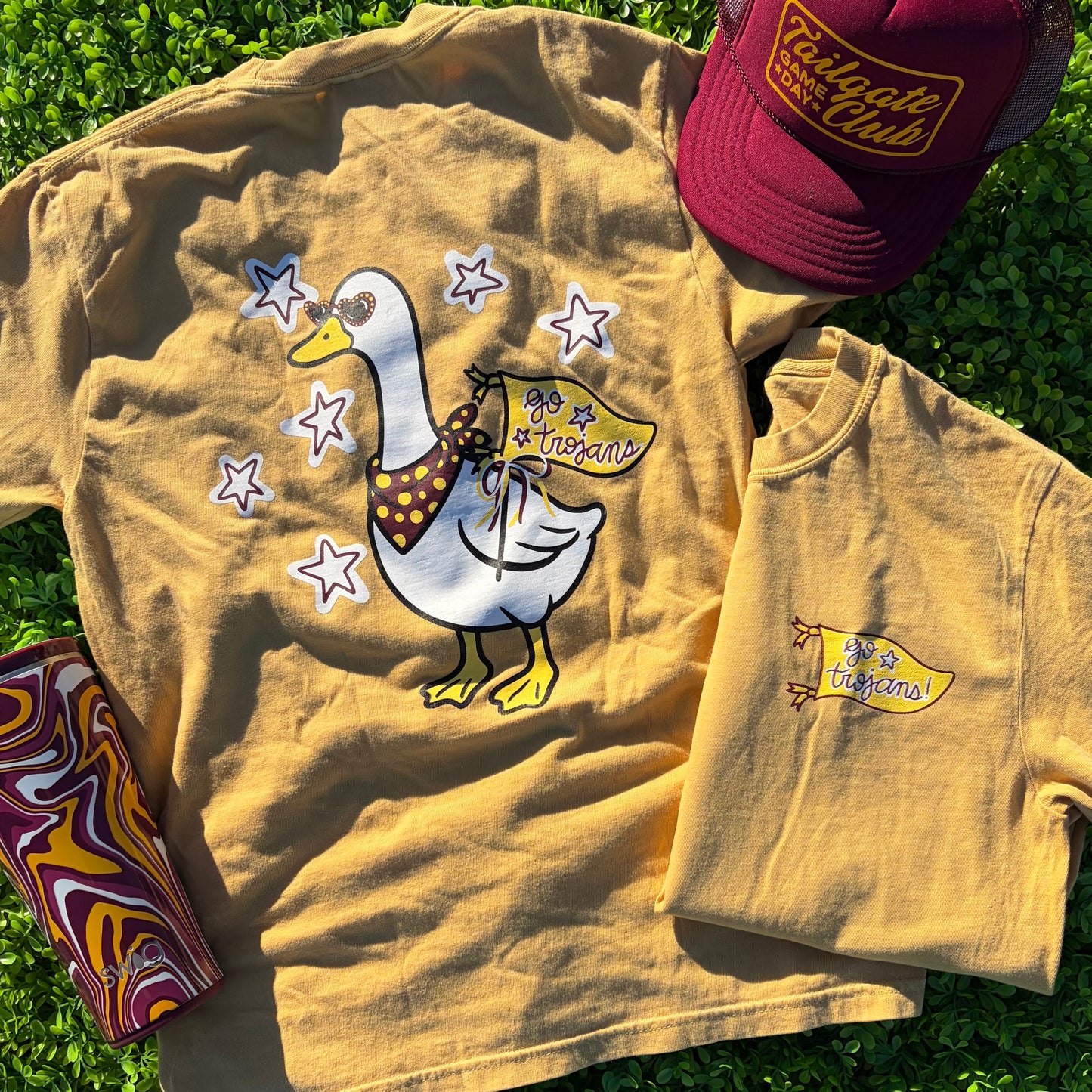 Go Trojans Goose Comfort Color Tee