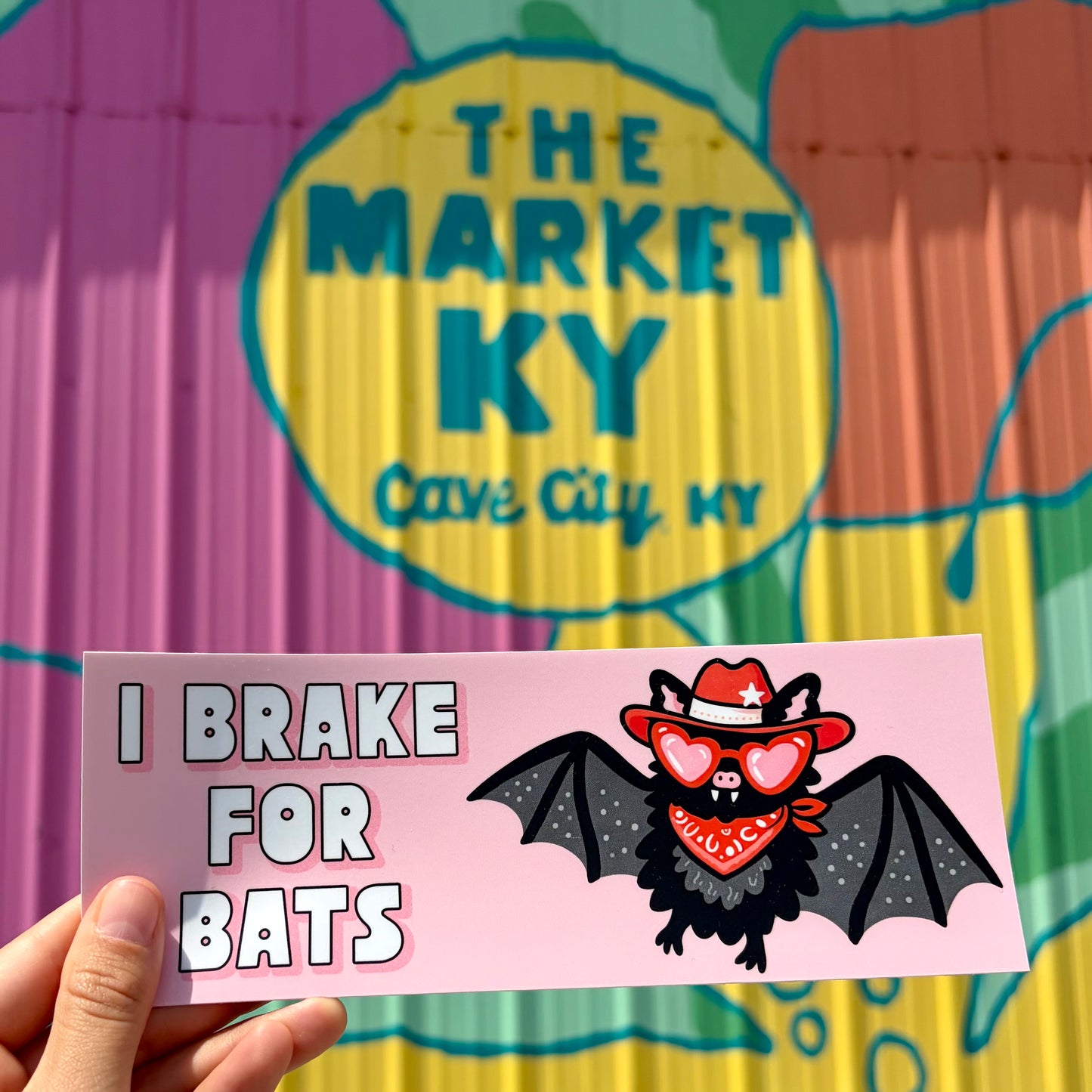 I Brake For Bats Bumper Sticker