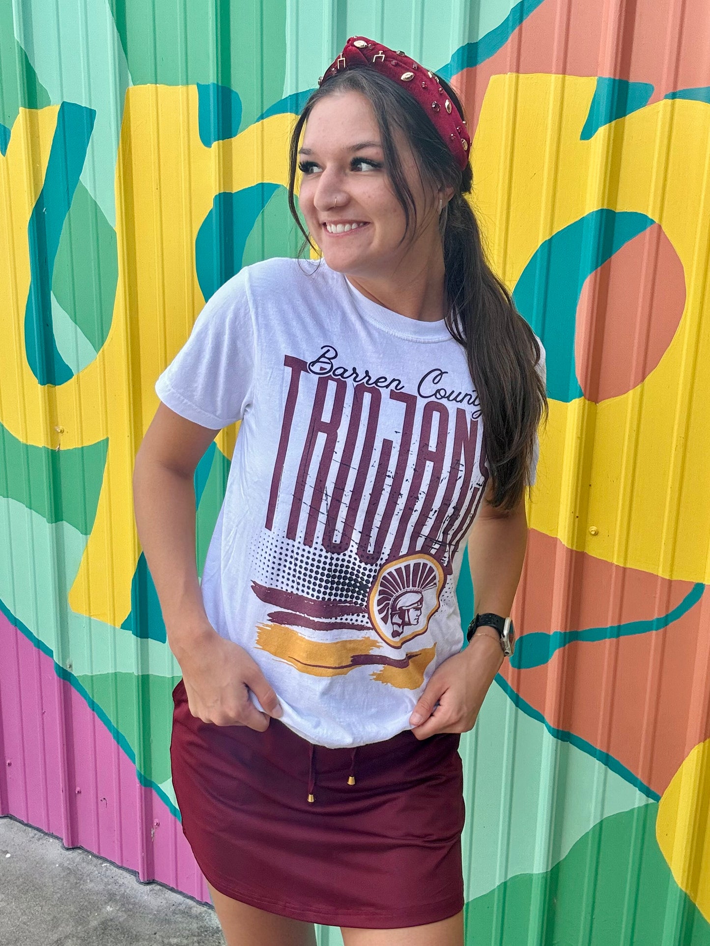 Barren County Trojans White Comfort Colors Tee