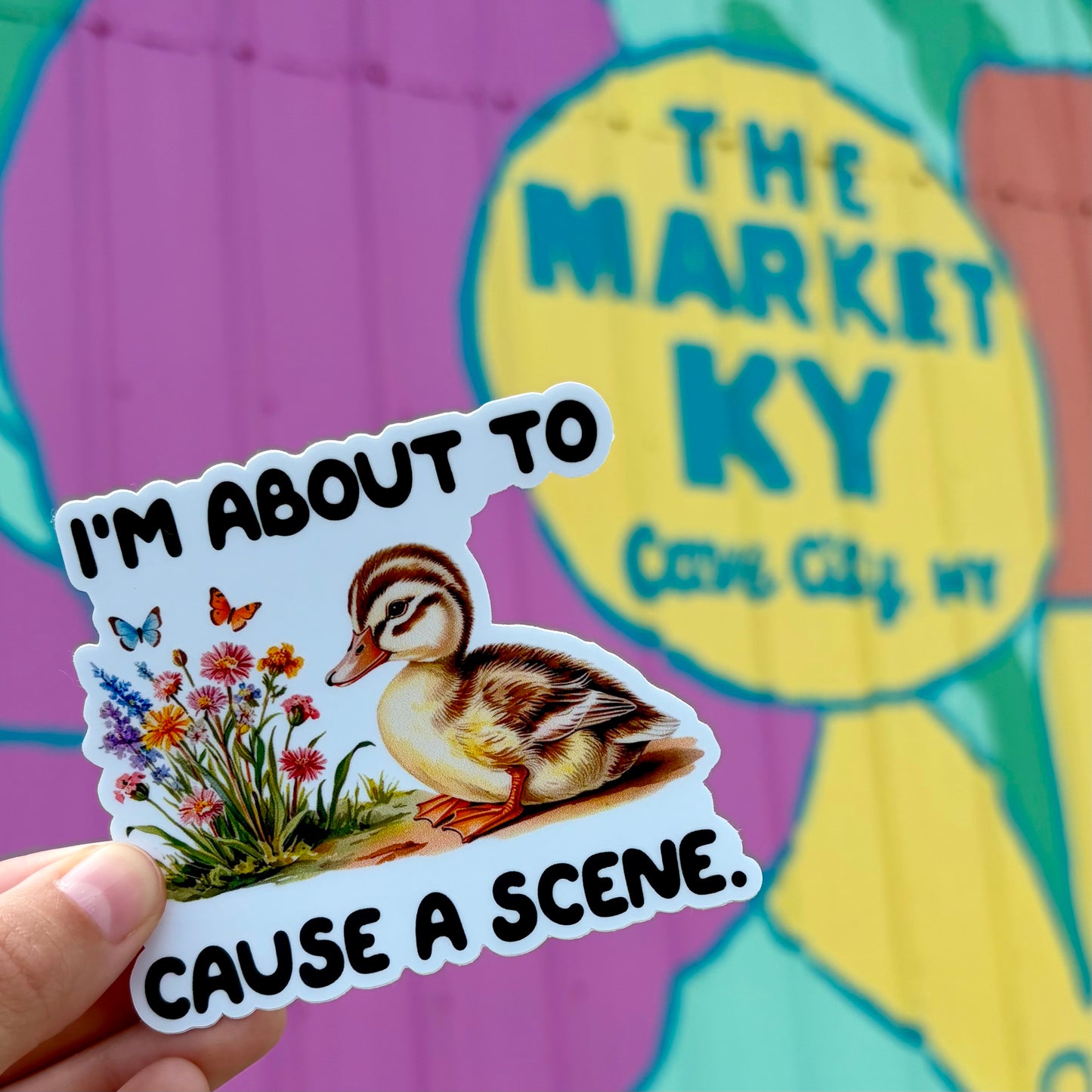 I’m About To Cause A Scene Duck Sticker