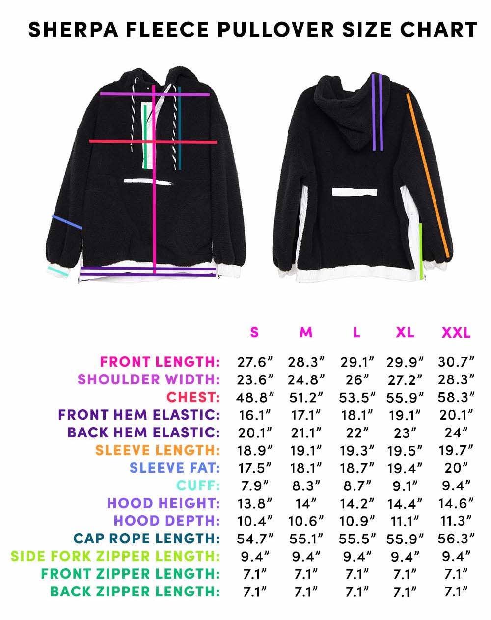 Blue Two-Toned Sherpa Fleece Pullover: Blue