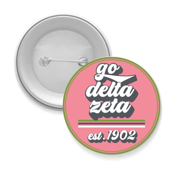 Sorority Button - Go Delta Zeta 3” Round