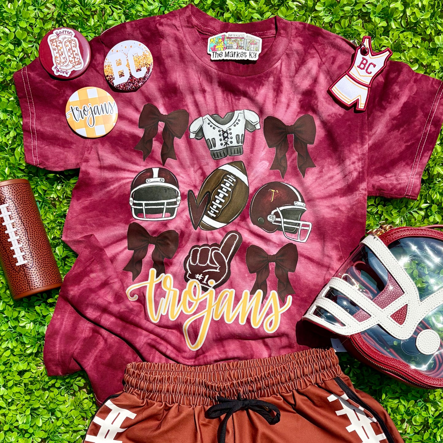 Trojans Football Collage Tie-Dye Tee