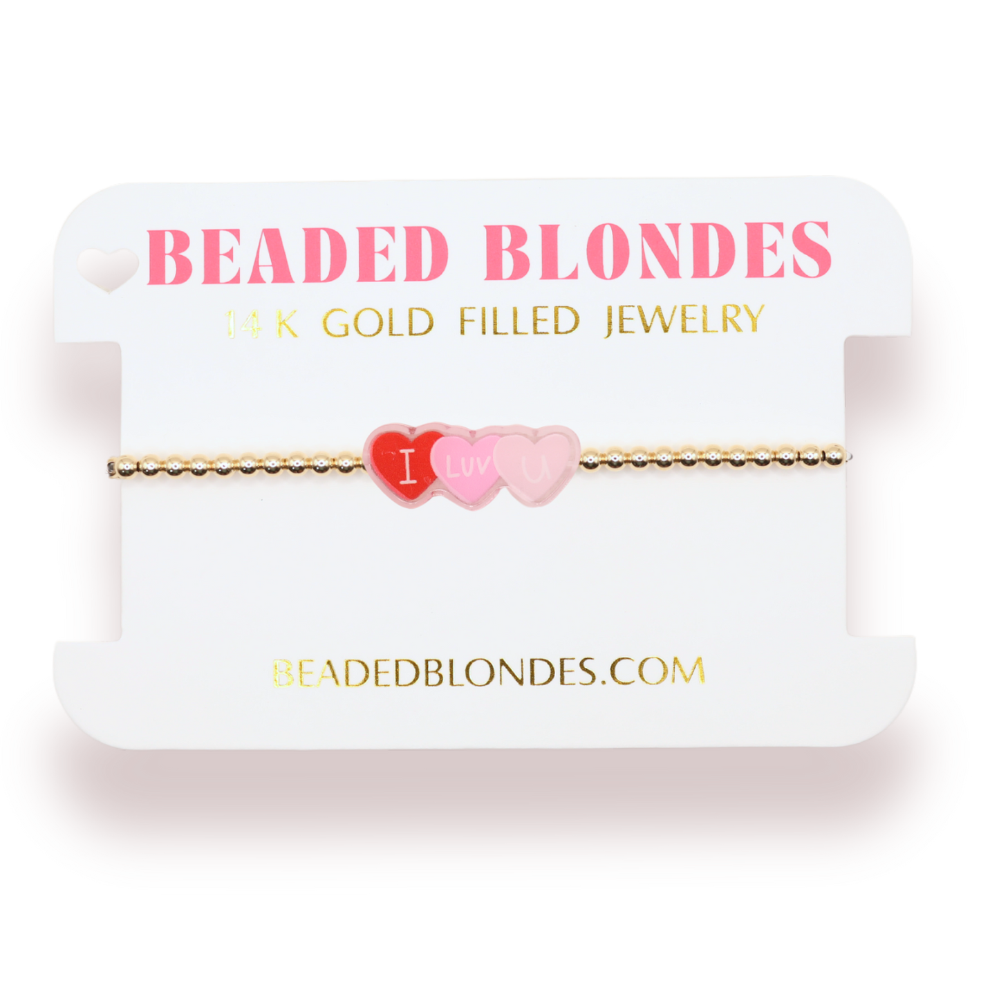 I Luv U Candy Heart Bracelet: Standard 6.75 Inch