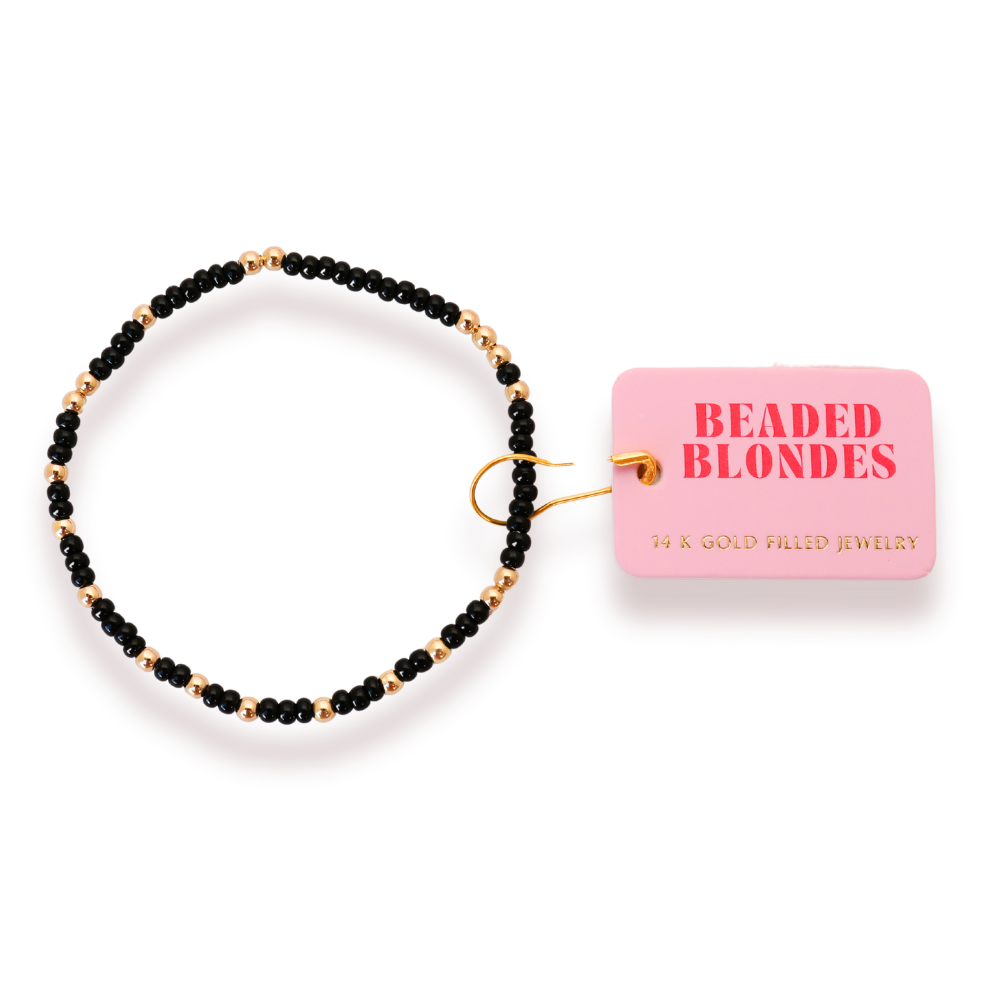Black Sprinkle Bracelet: Standard 6.75 inch