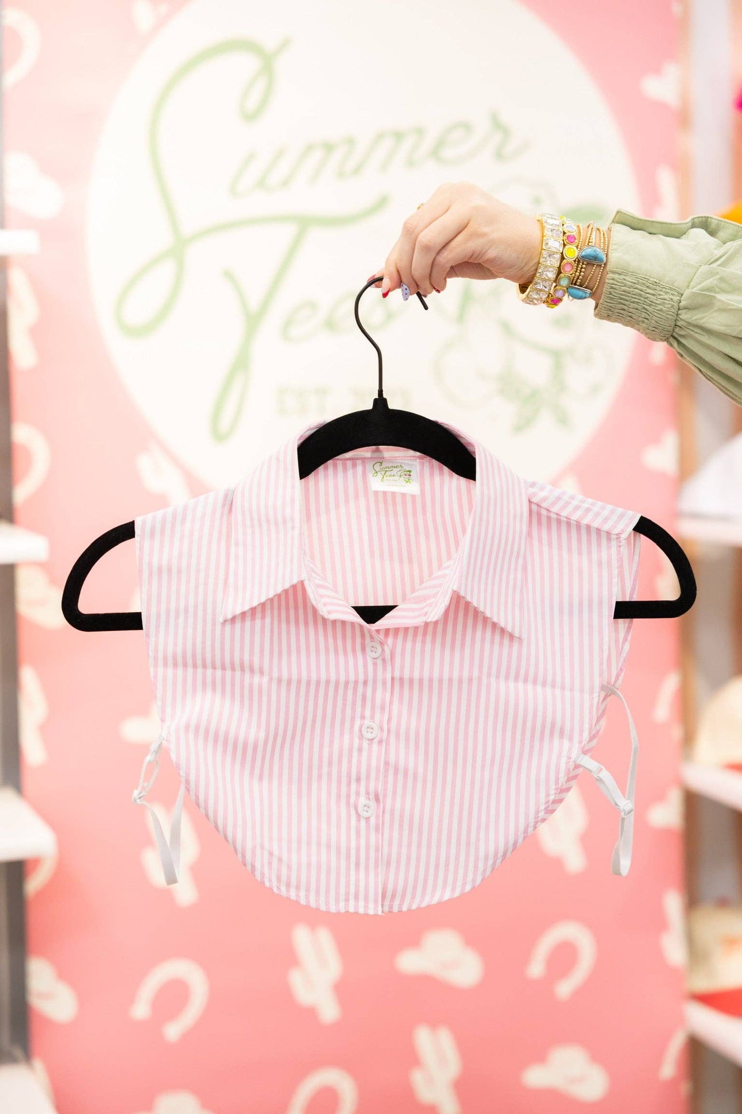 Pink & White Adjustable Collar