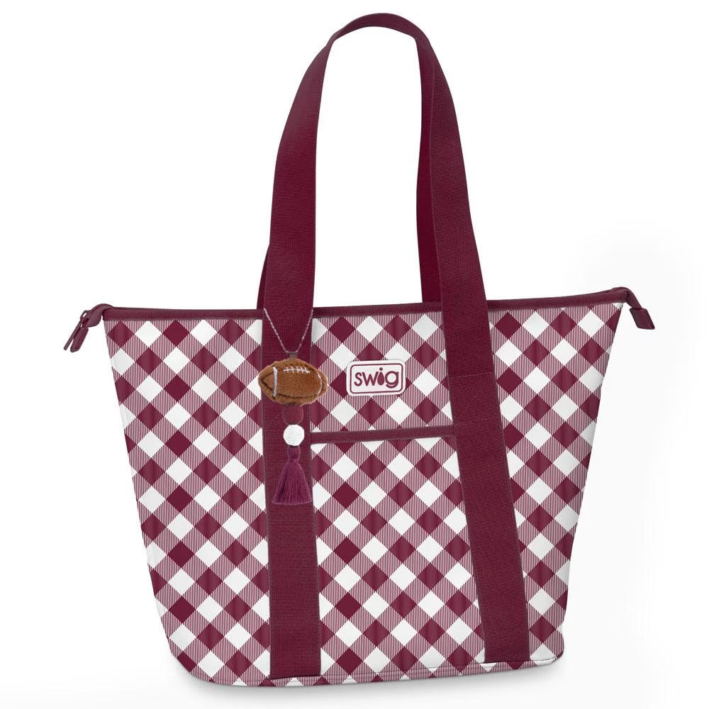 Swig Gameday Gingham Maroon Zippi 36 Cooler