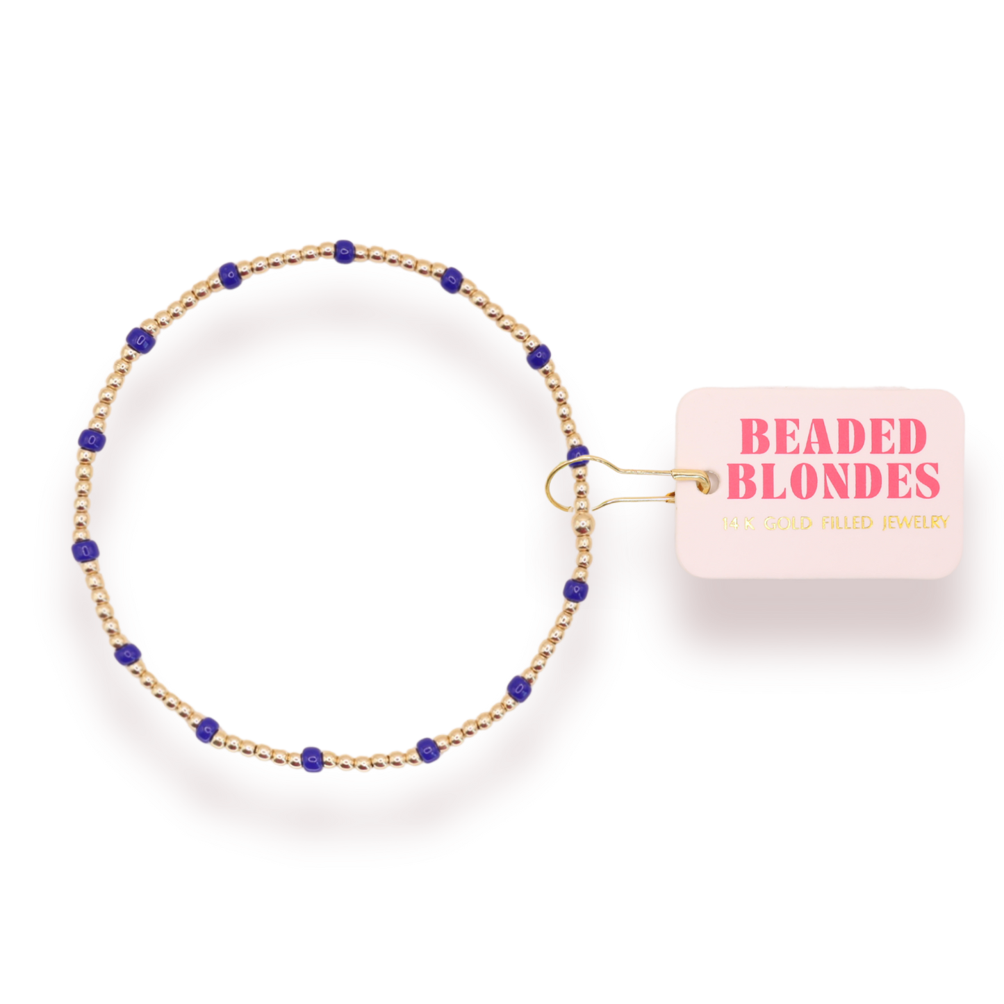 Cobalt Blue Dainty Poppi Bracelet: Gold / Standard 6.75 inch
