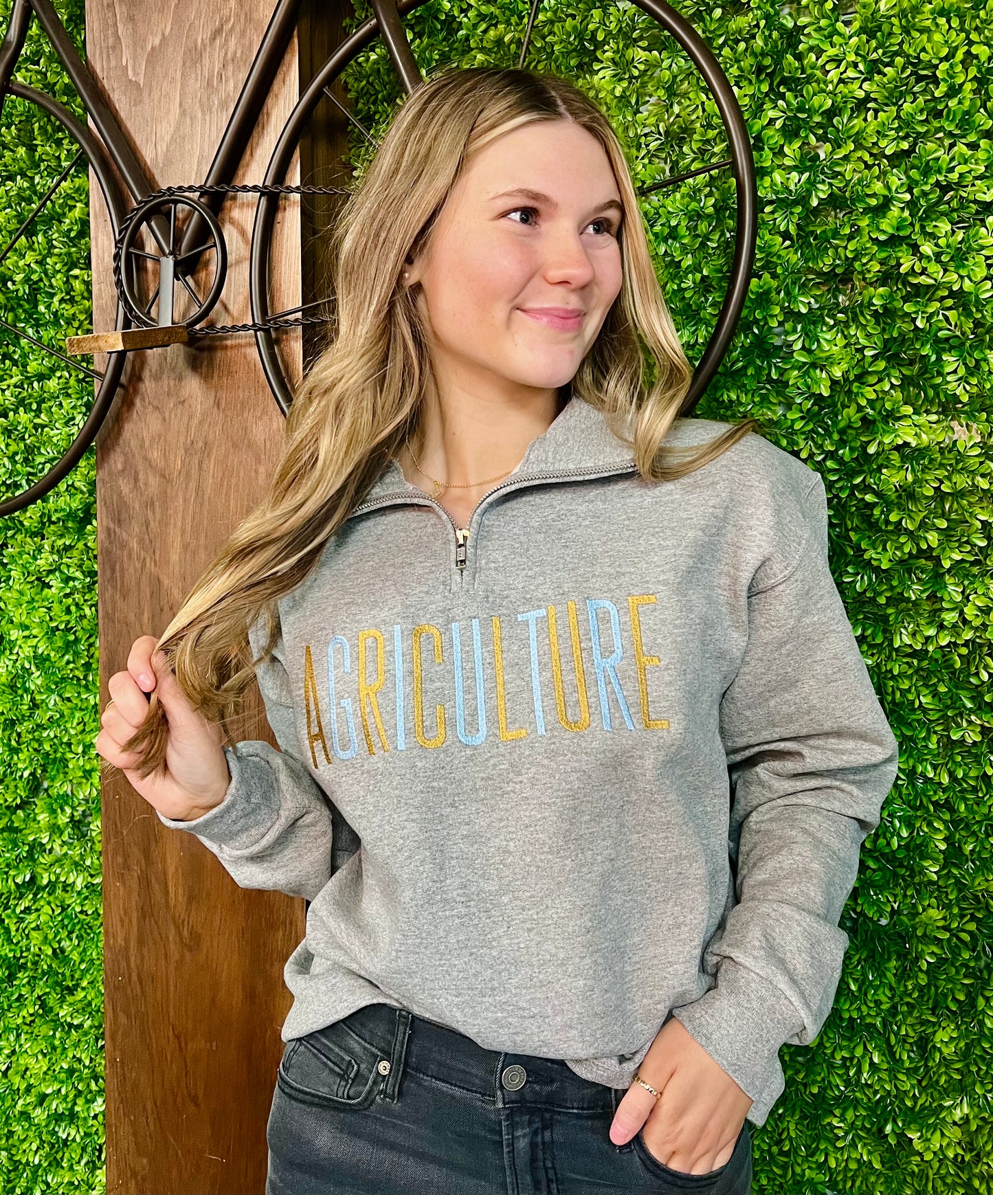 *Made to Order* Agriculture Embroidered Quarter Zip