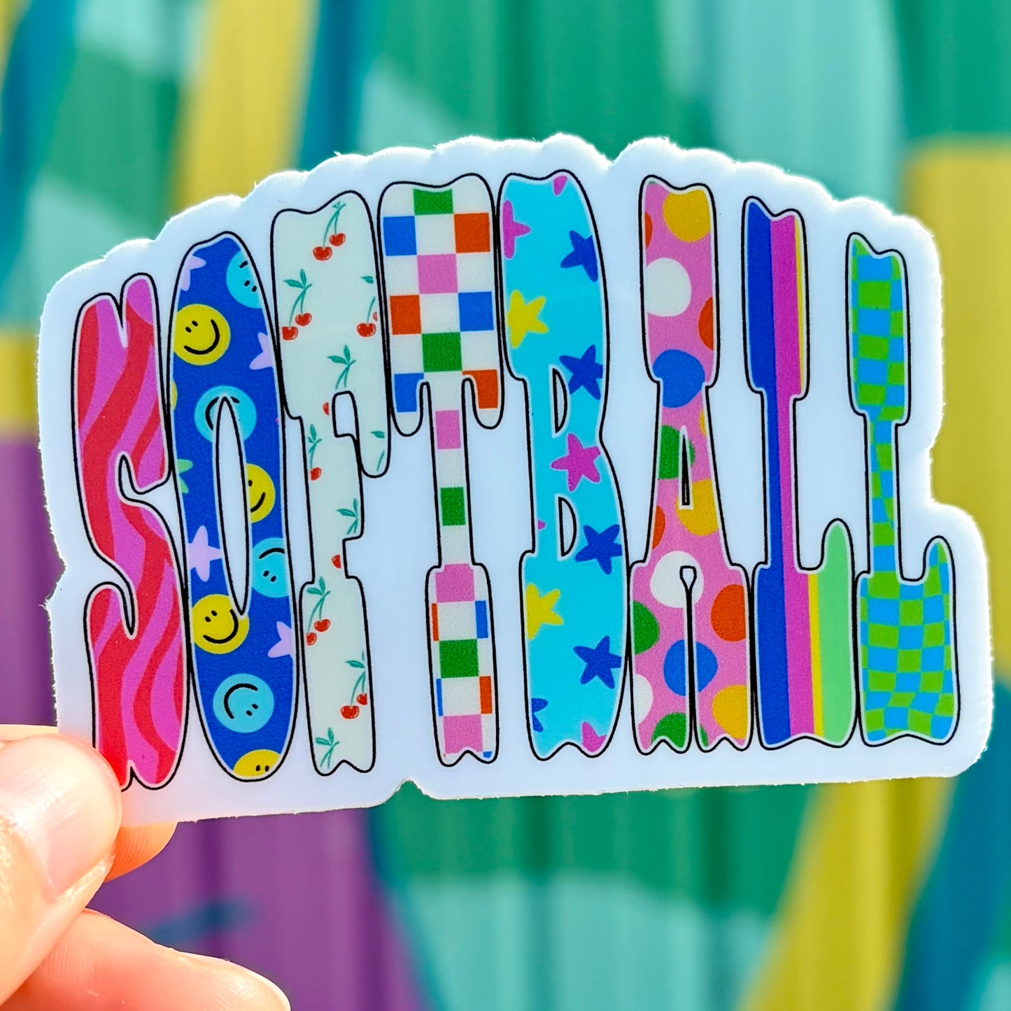 Trendy Softball Sticker