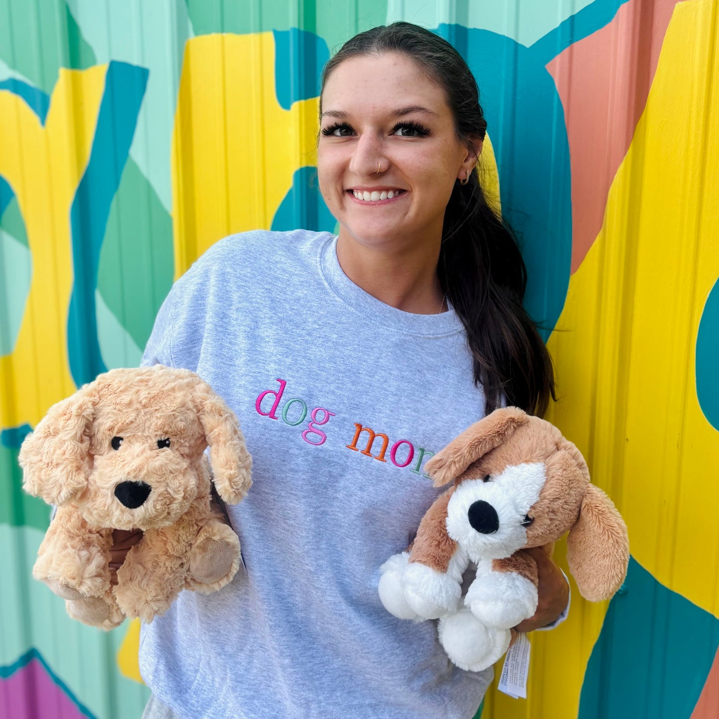 Dog Mom Embroidered Sweatshirt