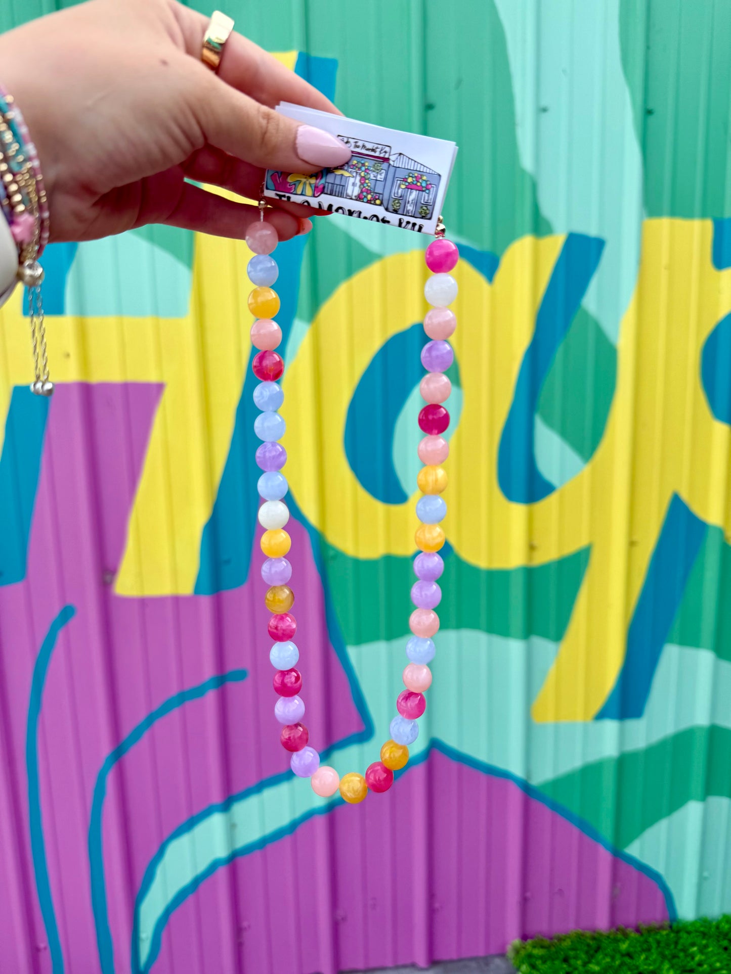 Gemstone Beaded Necklace - Multi Color