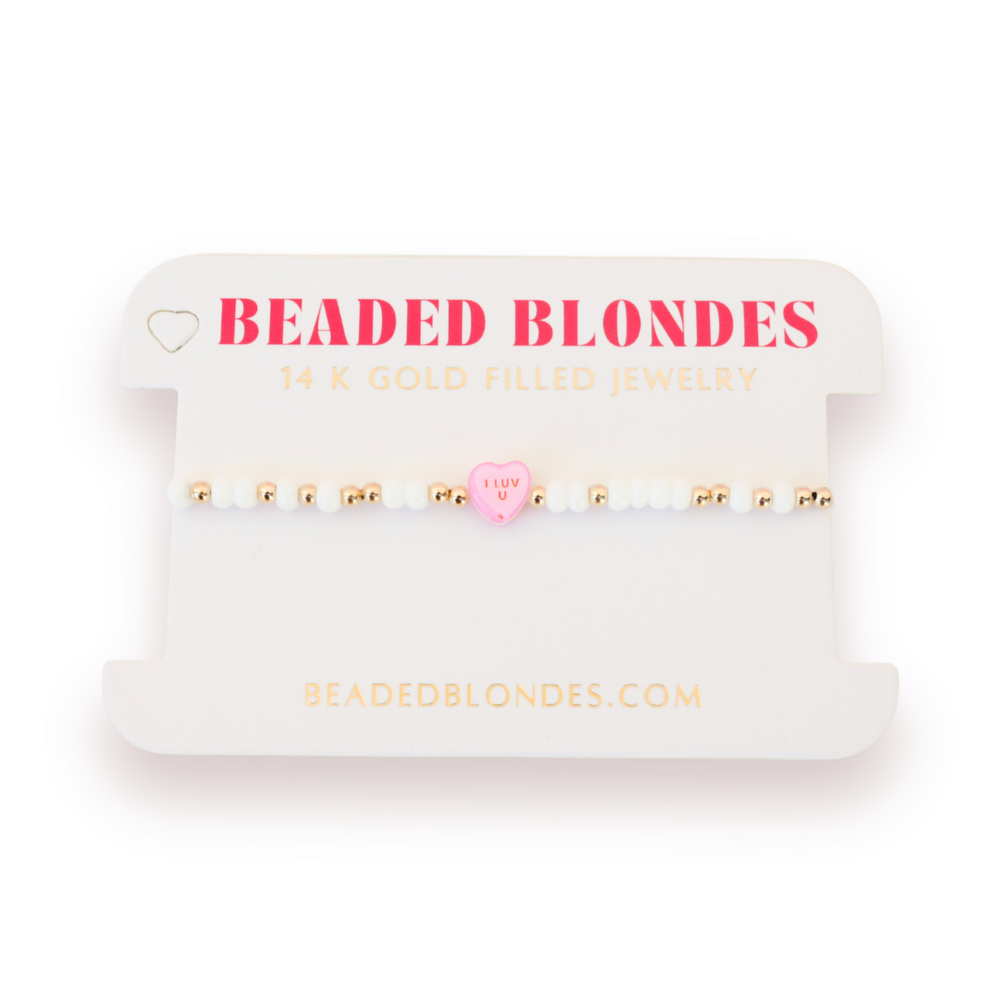 I LUV U Sprinkle Bracelet: Standard 6.75 inch