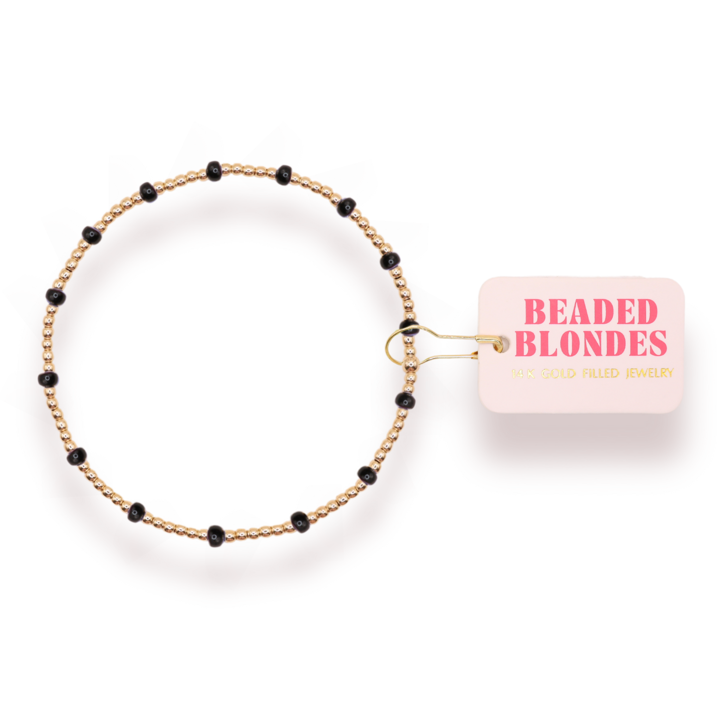 Black Dainty Poppi Bracelet: Standard 6.75 inch