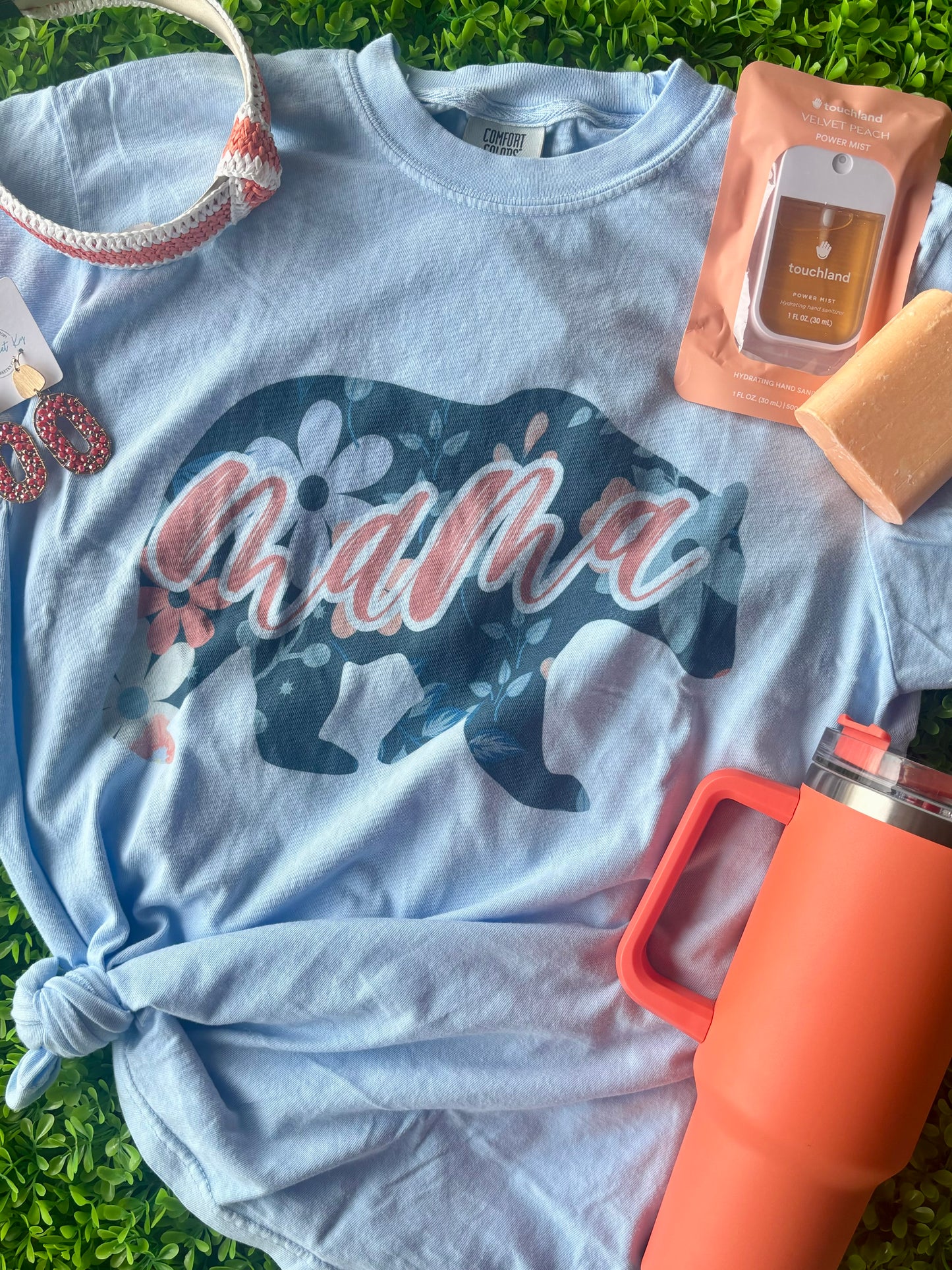 Mama Bear Floral Comfort Colors Tee