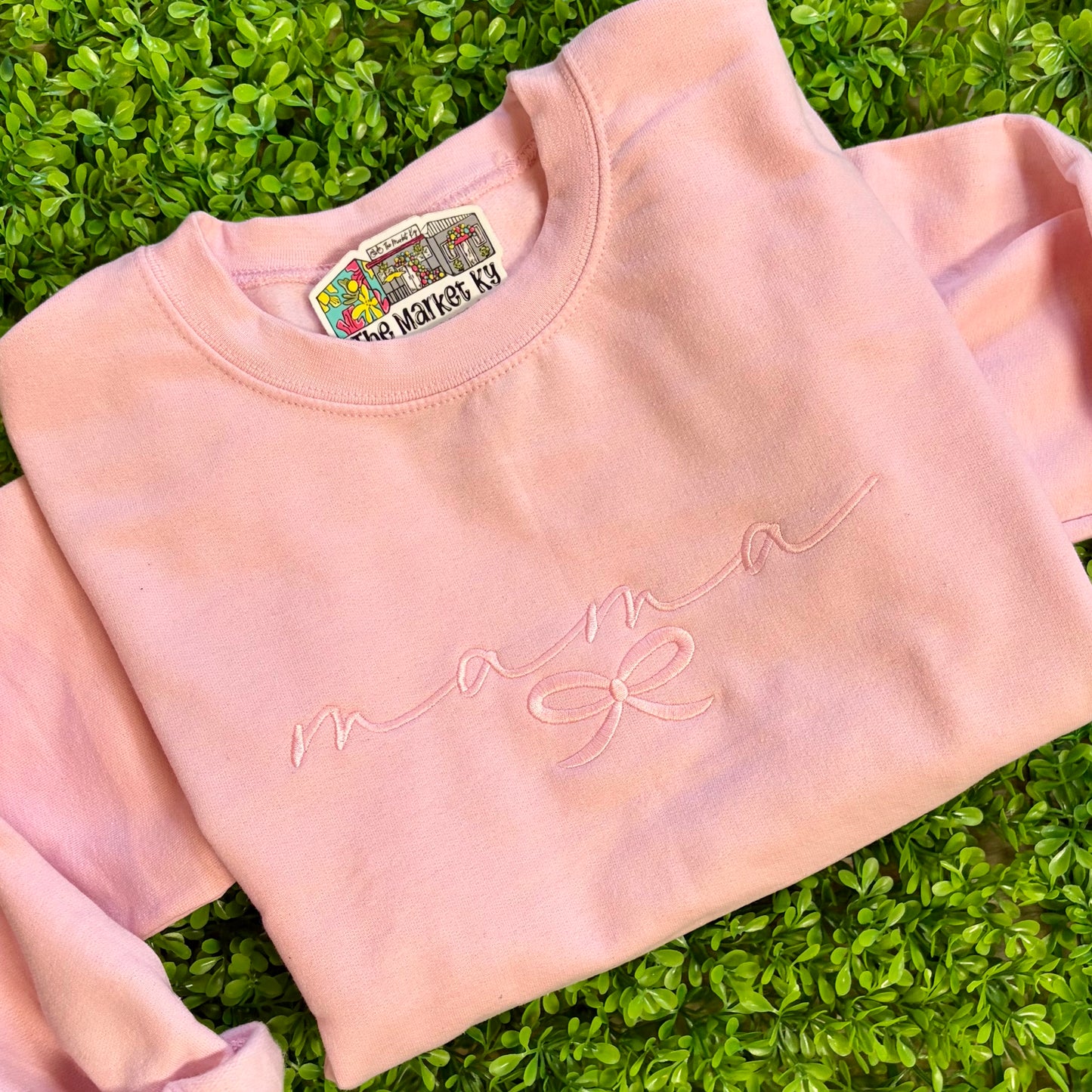 Embroidered Mama Sweatshirt - Light Pink