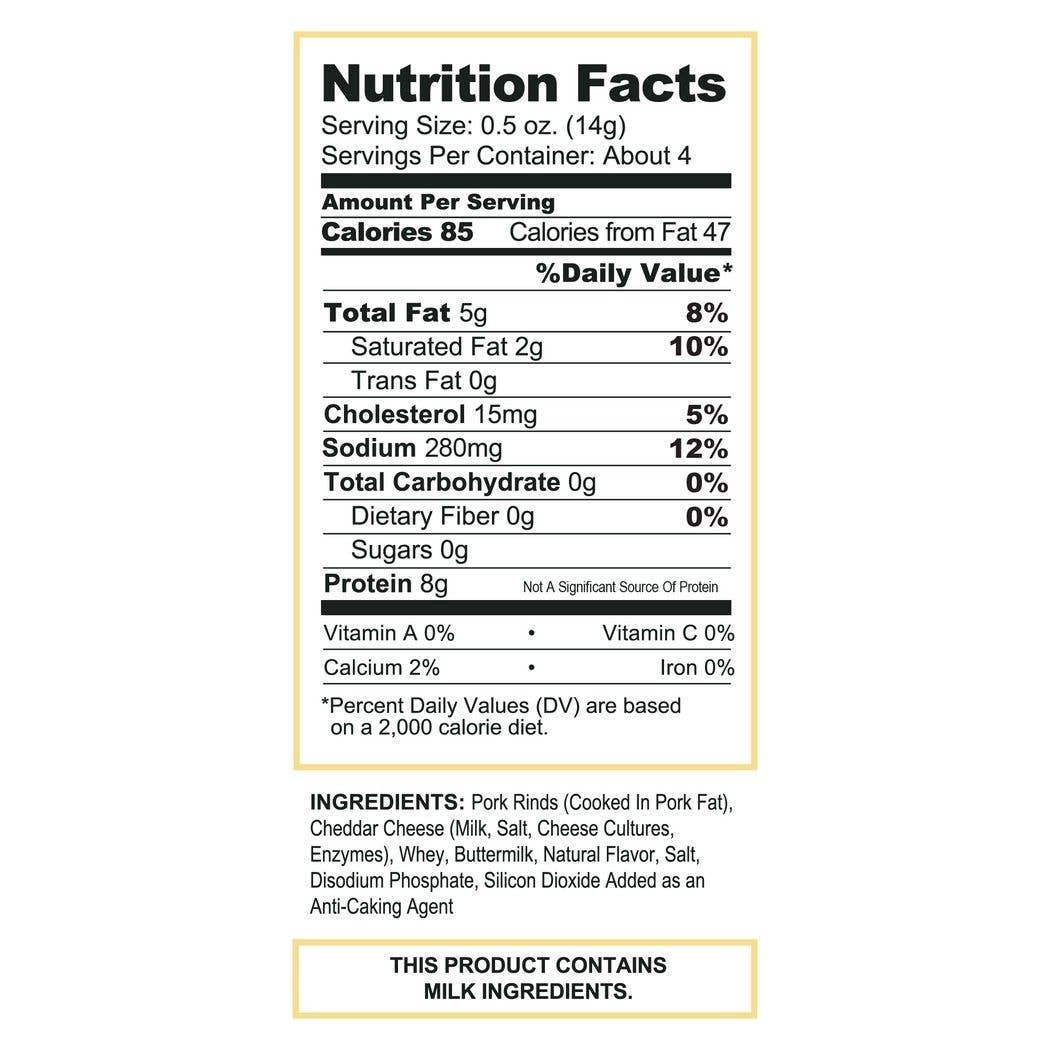 Pork King Good White Cheddar Pork Rinds 1.75 oz Bag