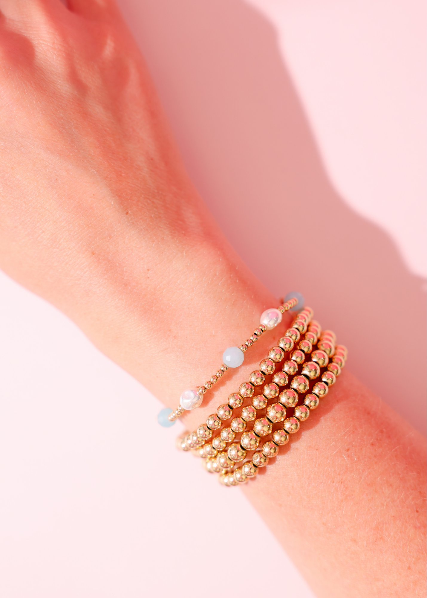 Light Blue Maggie Gemstone Bracelet: Standard 6.75 inch