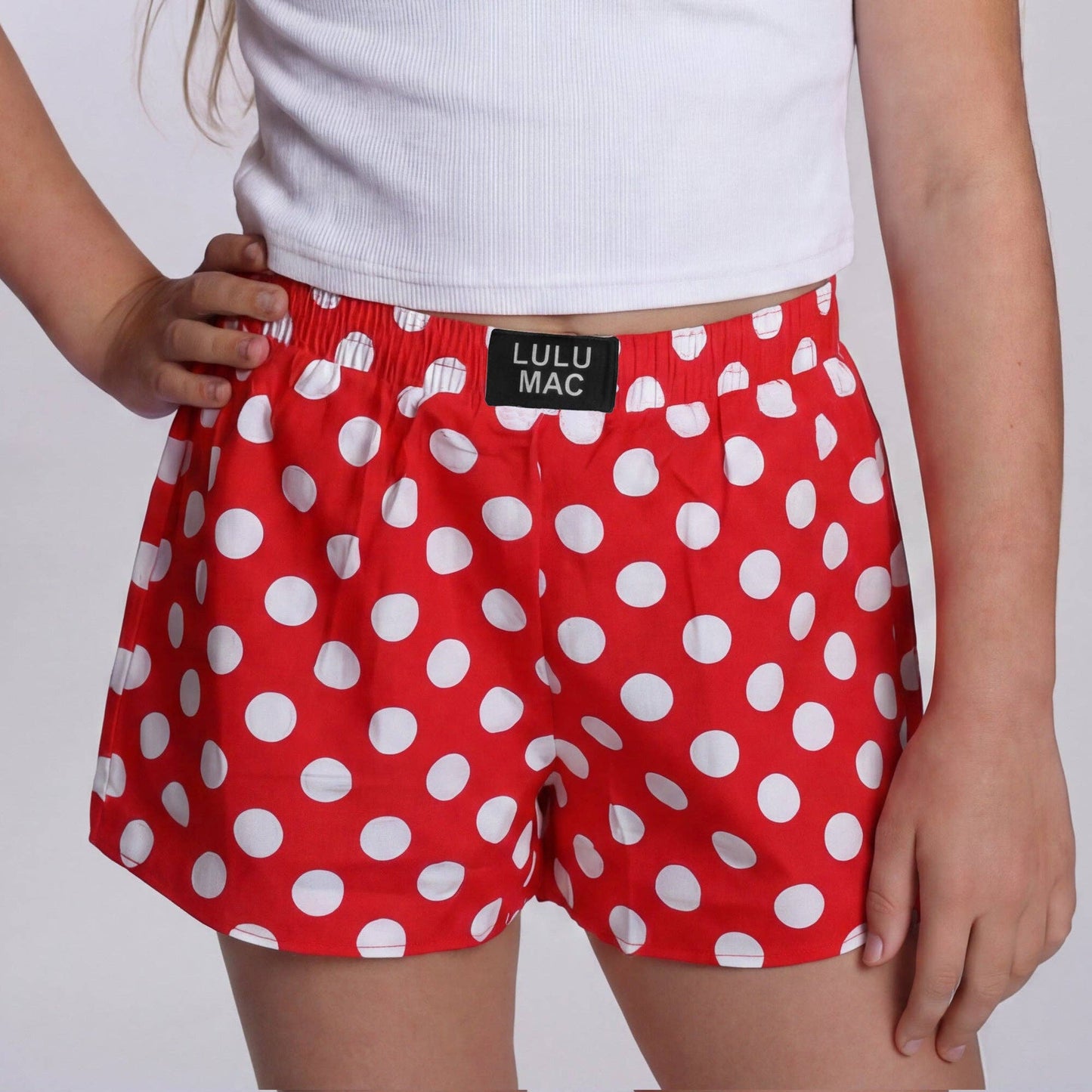 Red Polka Dot Youth Shorts