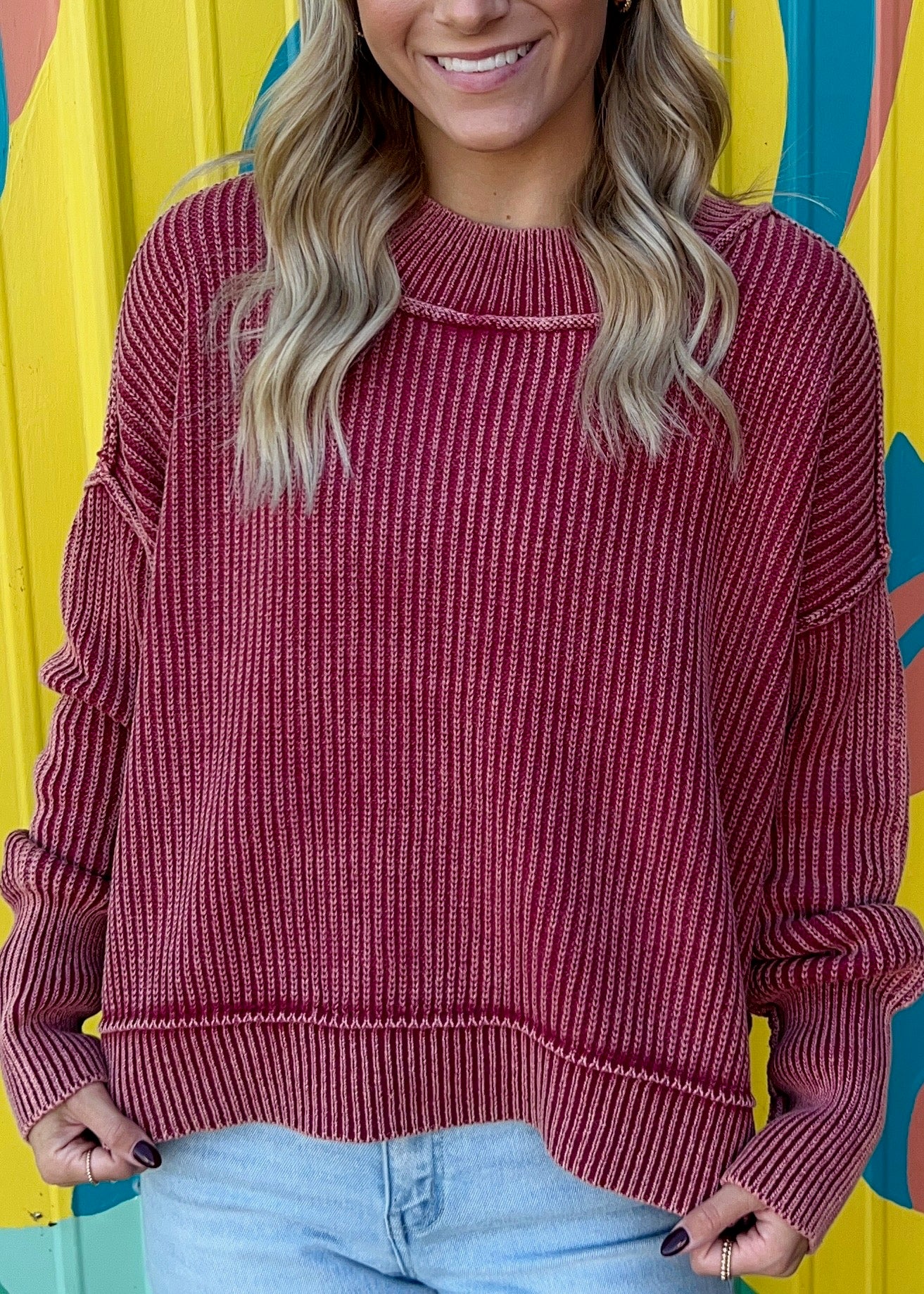 For Good Reason Burgundy Pullover