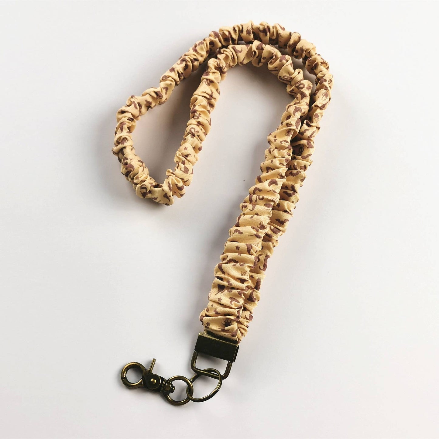 Idyllic Floral Fabric Lanyard: Yellow & White