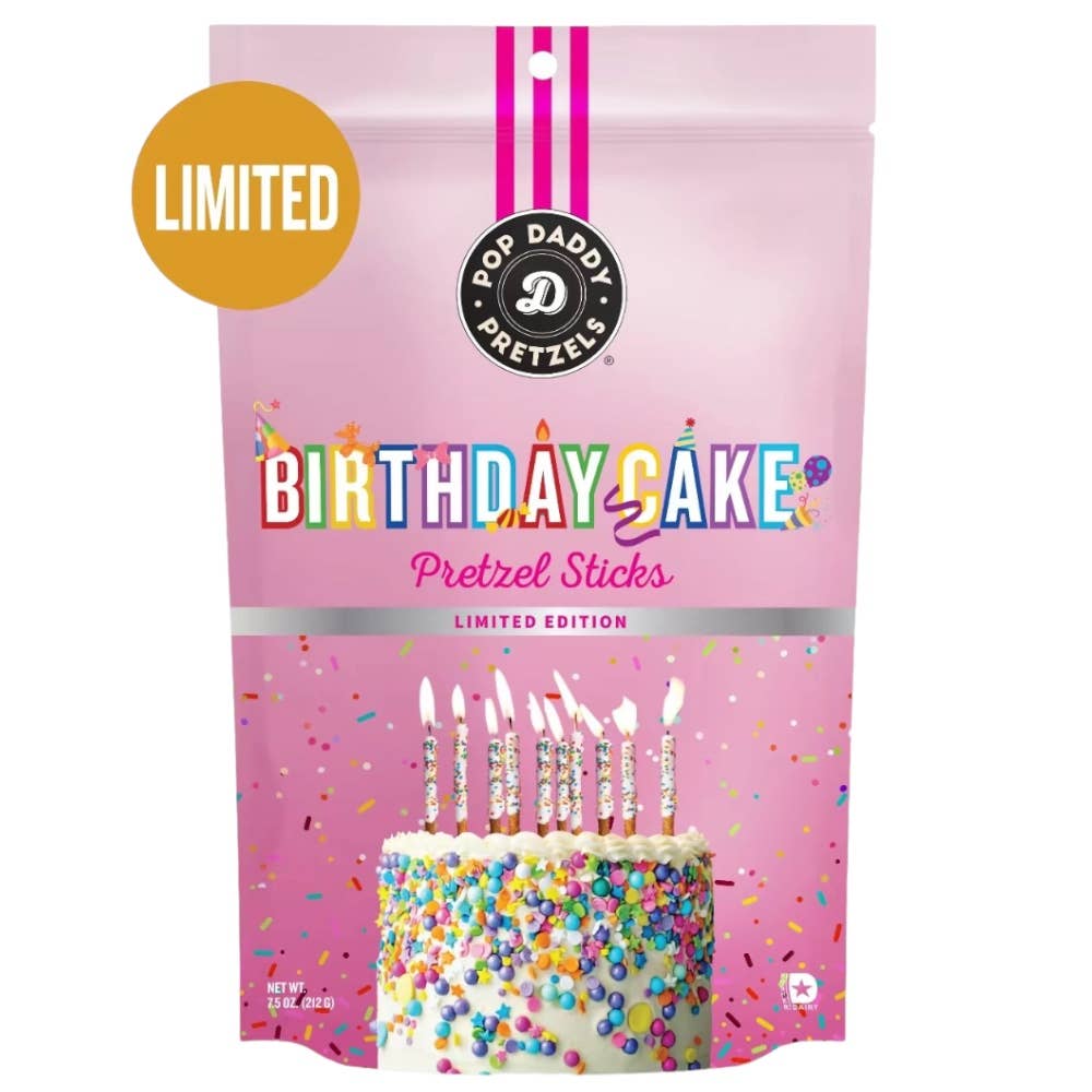 Pop Daddy Birthday Cake Limited Edition Pretzel Sticks 7.5OZ