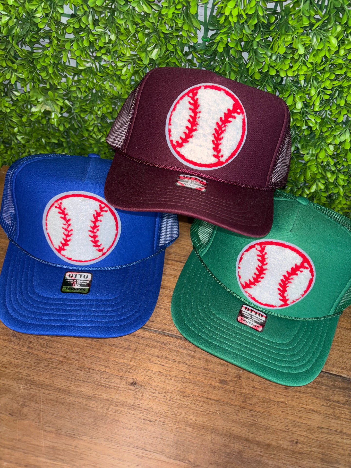 Baseball Chenille Patch Trucker Hat