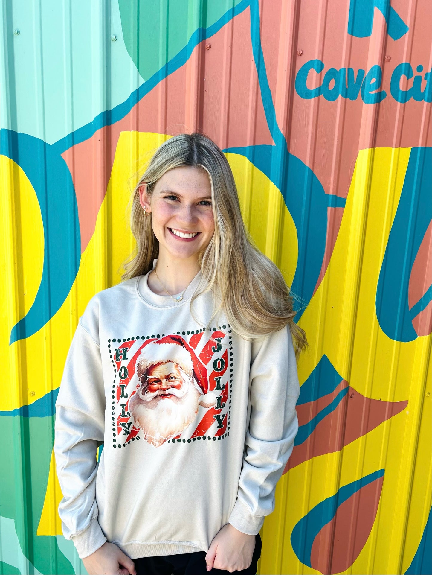 Holly Jolly Santa Christmas Crewneck