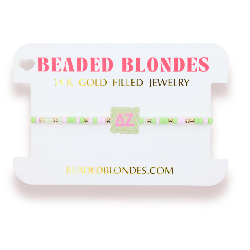 Delta Zeta Block Bracelet on Color: Standard 6.75 Inch