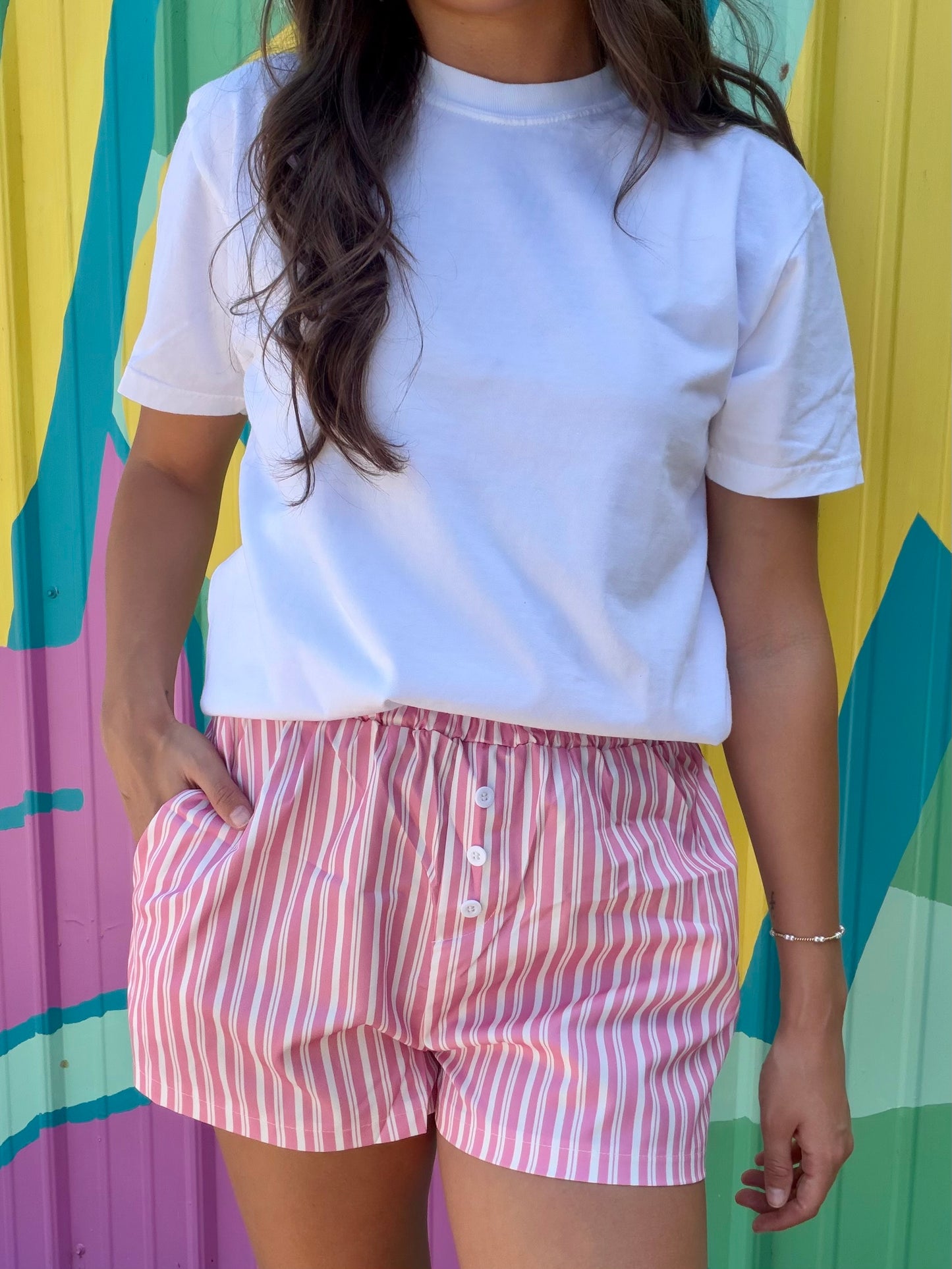 Comfy Striped Boxer Shorts: Pink
