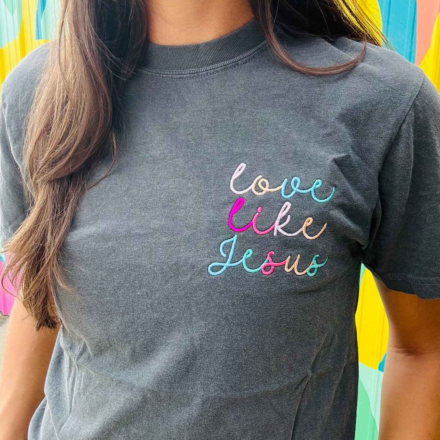 Embroidered Love Like Jesus Comfort Colors Tee