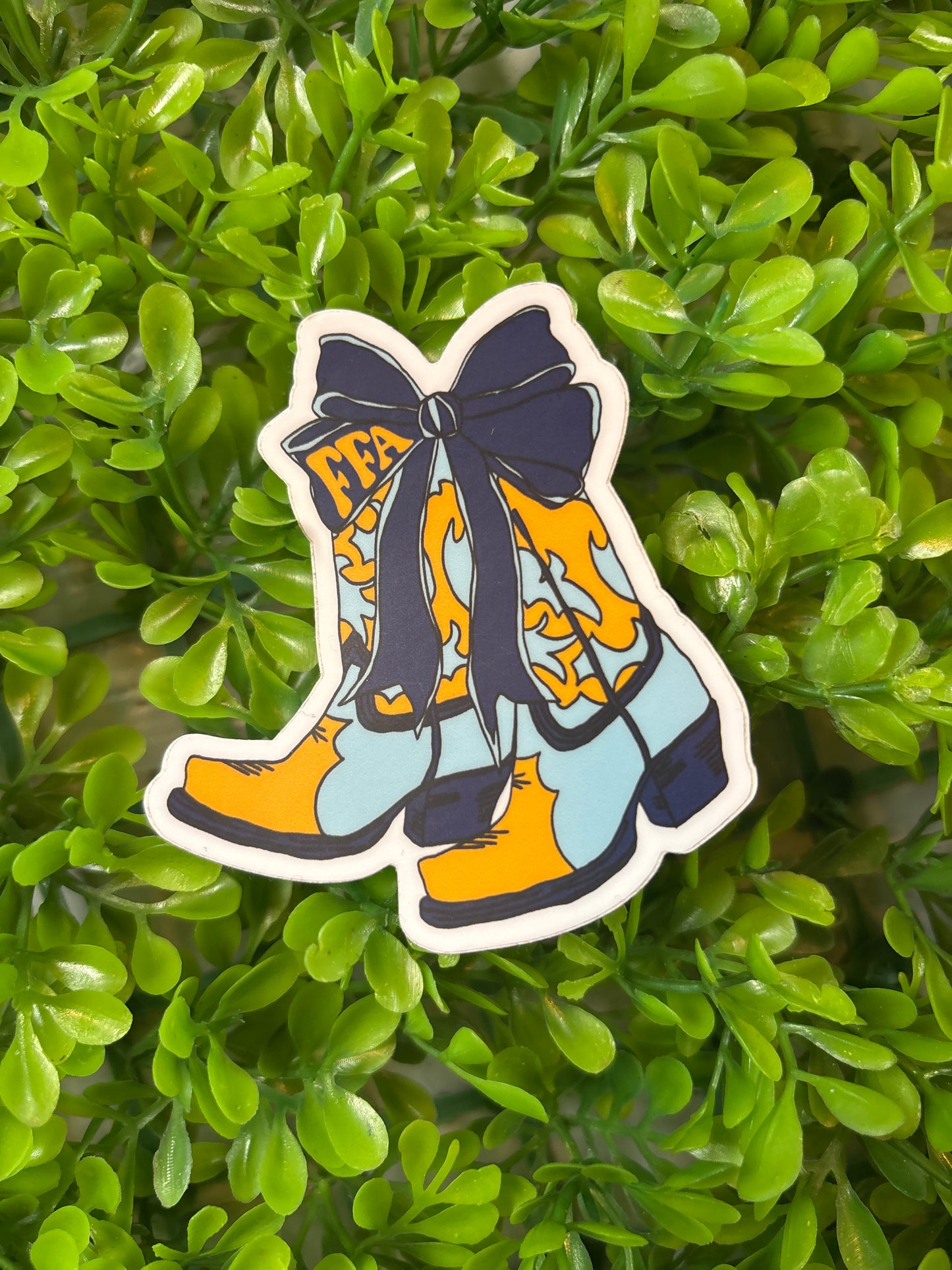 FFA Boots Sticker- Gold & Blue