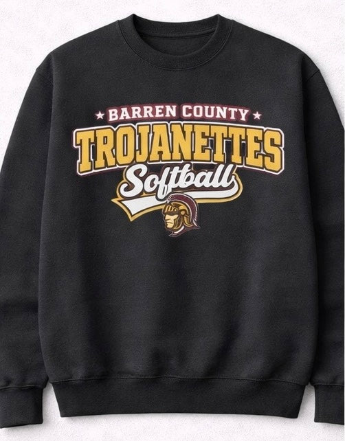 BC Trojanettes Softball Classic Varsity Sweatshirt - Black