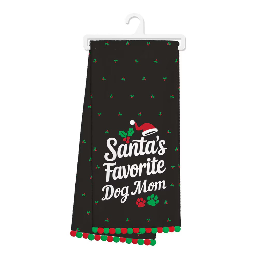 Santa’s Favorite Dog Mom Swig Tea Towel