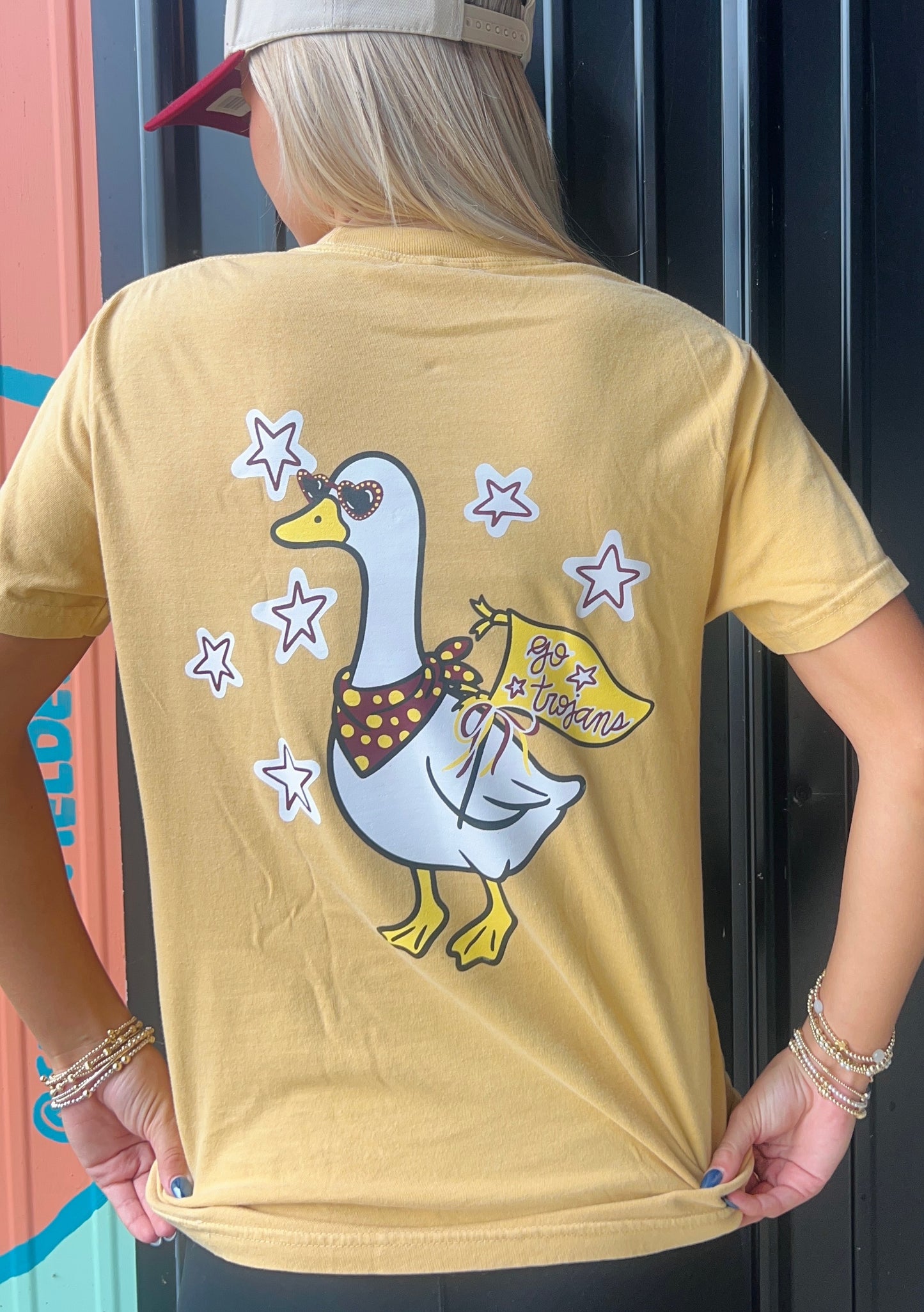 Go Trojans Gold Goose Comfort Color Tee