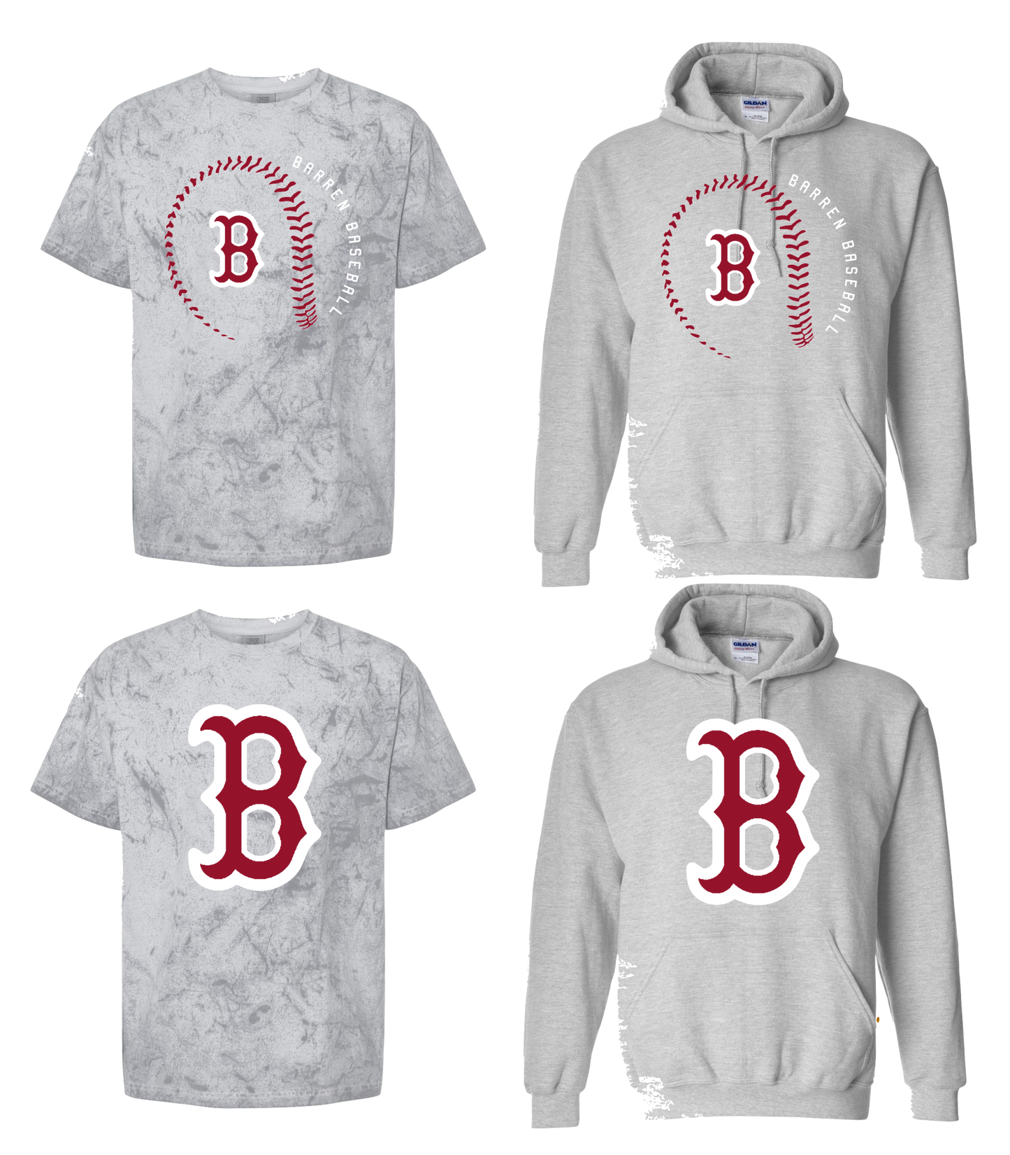 BarrenBaseball Comfort Color Tee or Hooded Sweatshirt