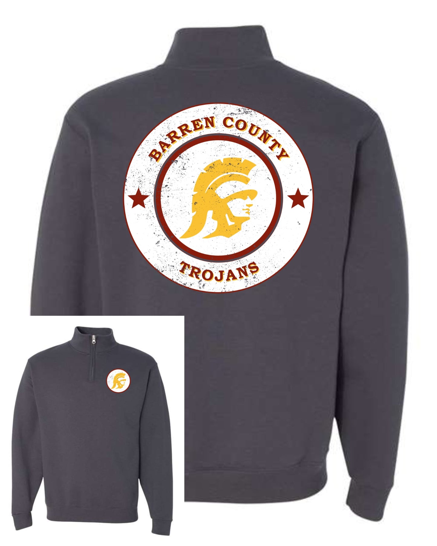 Barren Trojans 1/4-Zip School Spirit Pull Over