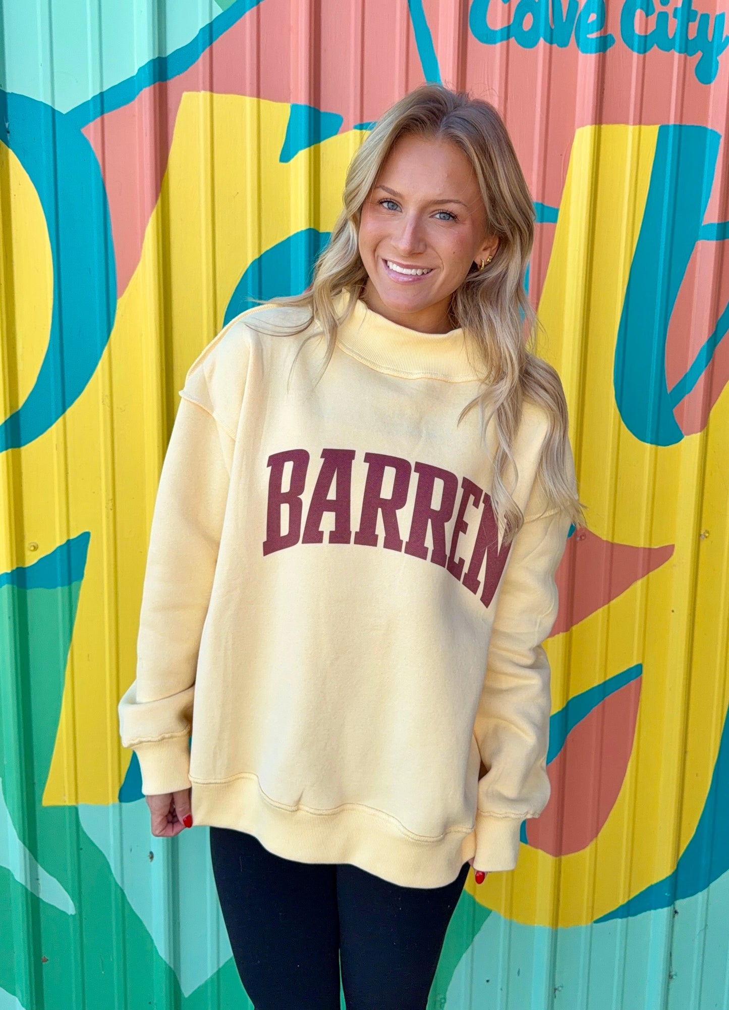 Barren Yellow Gold & Burgundy Mock Neck