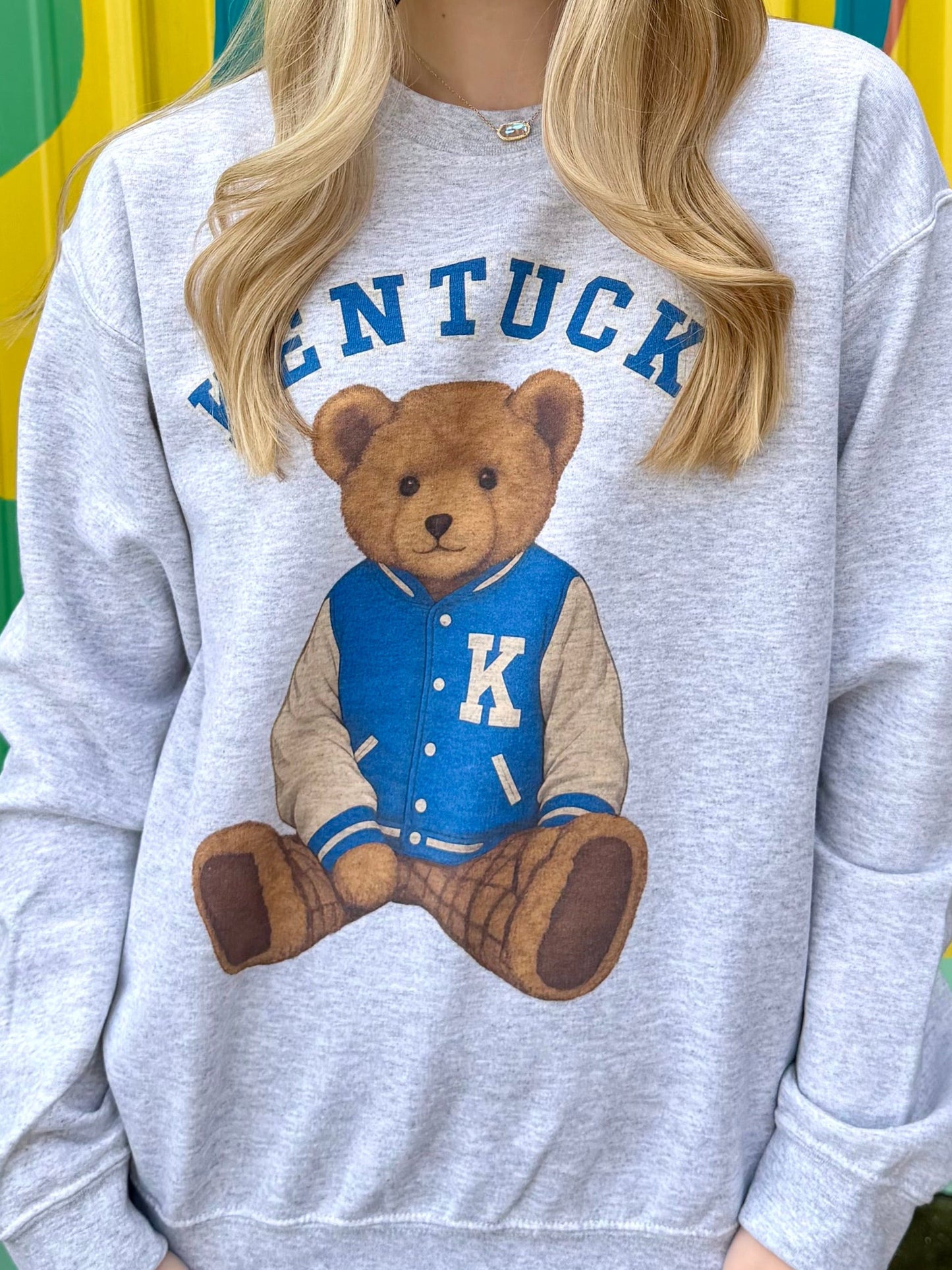 Kentucky Vintage Letterman Teddy Bear Crewneck Sweatshirt (Youth & Adult)
