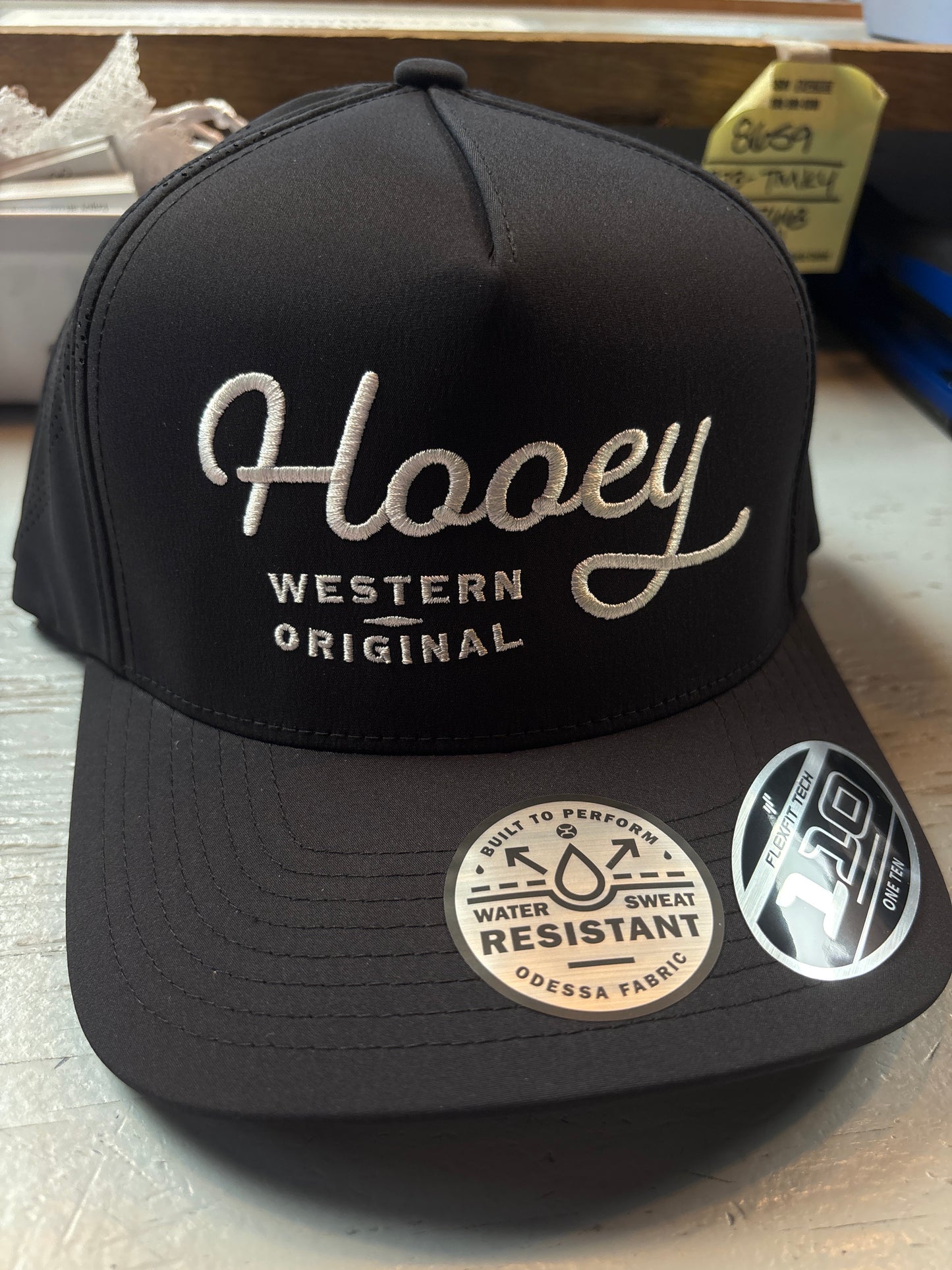 Hooey OG Black Trucker Hat- White Stitching